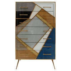 Chest of Wood in Colored Glass, Italy, 1957