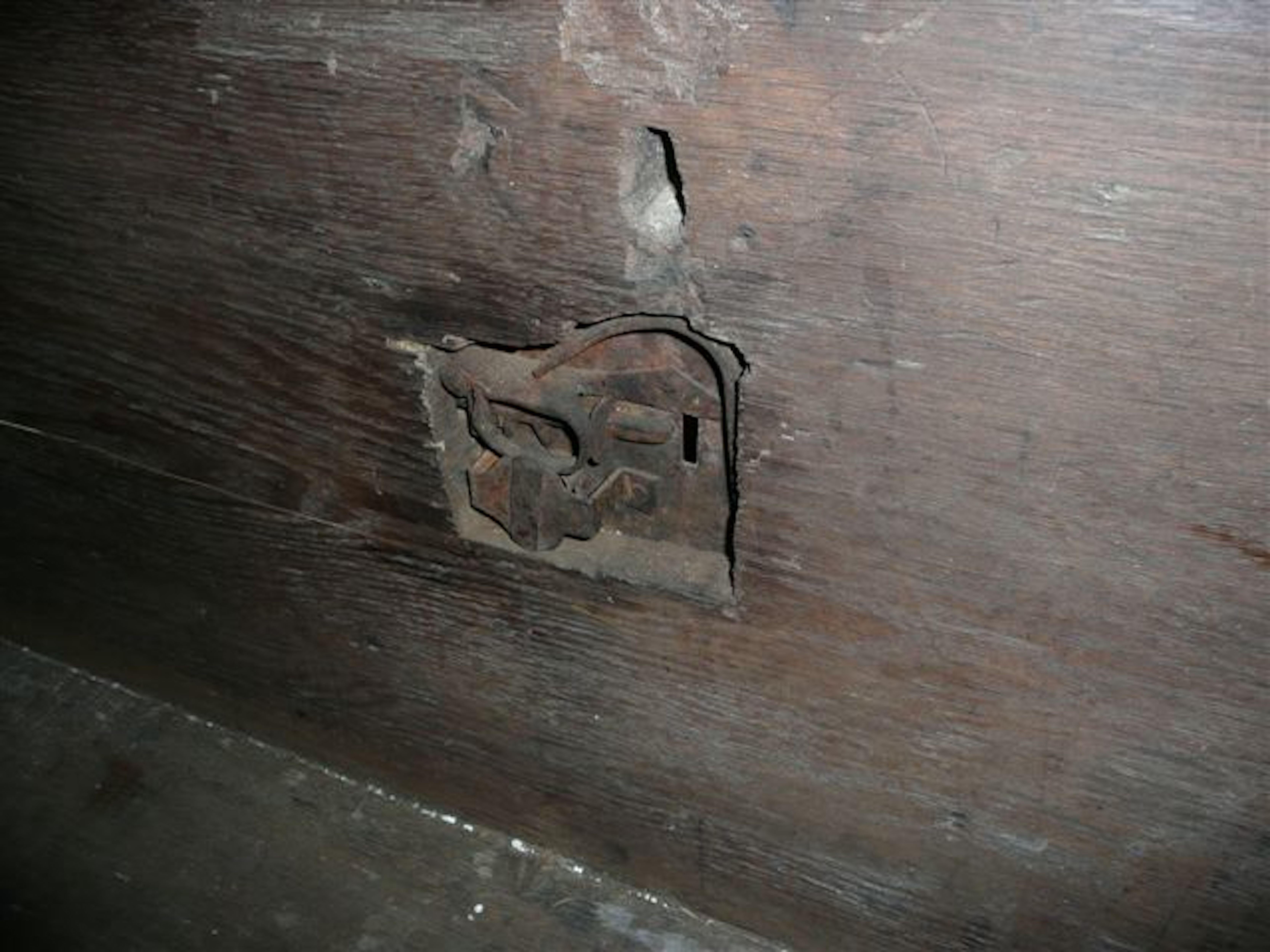 Chest or Stollentruhe, Early 16th Century, German Gothic, Oak Chest, Original For Sale 4