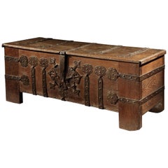 Antique Chest or Stollentruhe, Early 16th Century, German Gothic, Oak Chest, Original