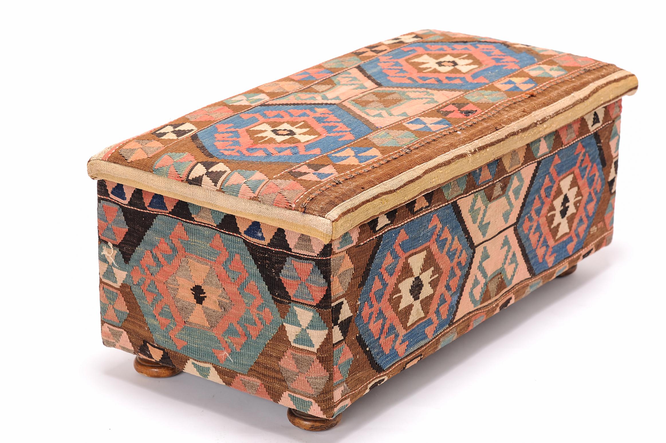 Azerbaijani Chest or Trunk Upholstered with Old Shahsavan 