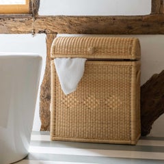 Panier à linge en rotin tressé à la main, Colonial Revival, UK Design, New