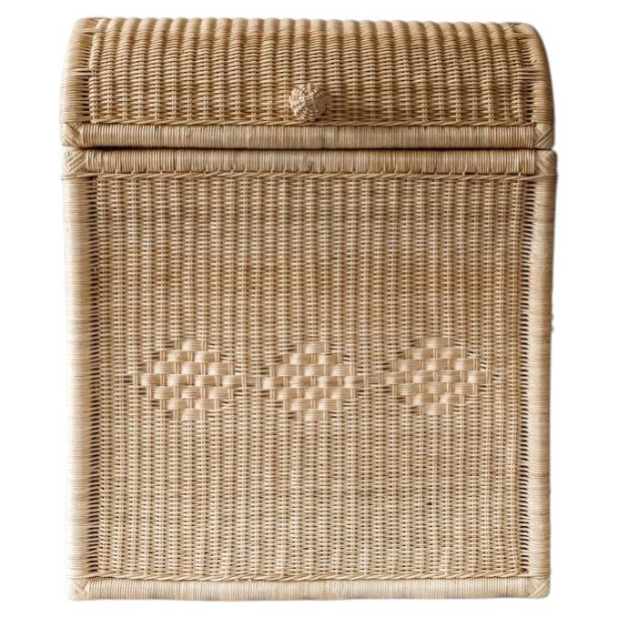 Handwoven Rattan Laundry Basket, Colonial Revival, UK Design, New