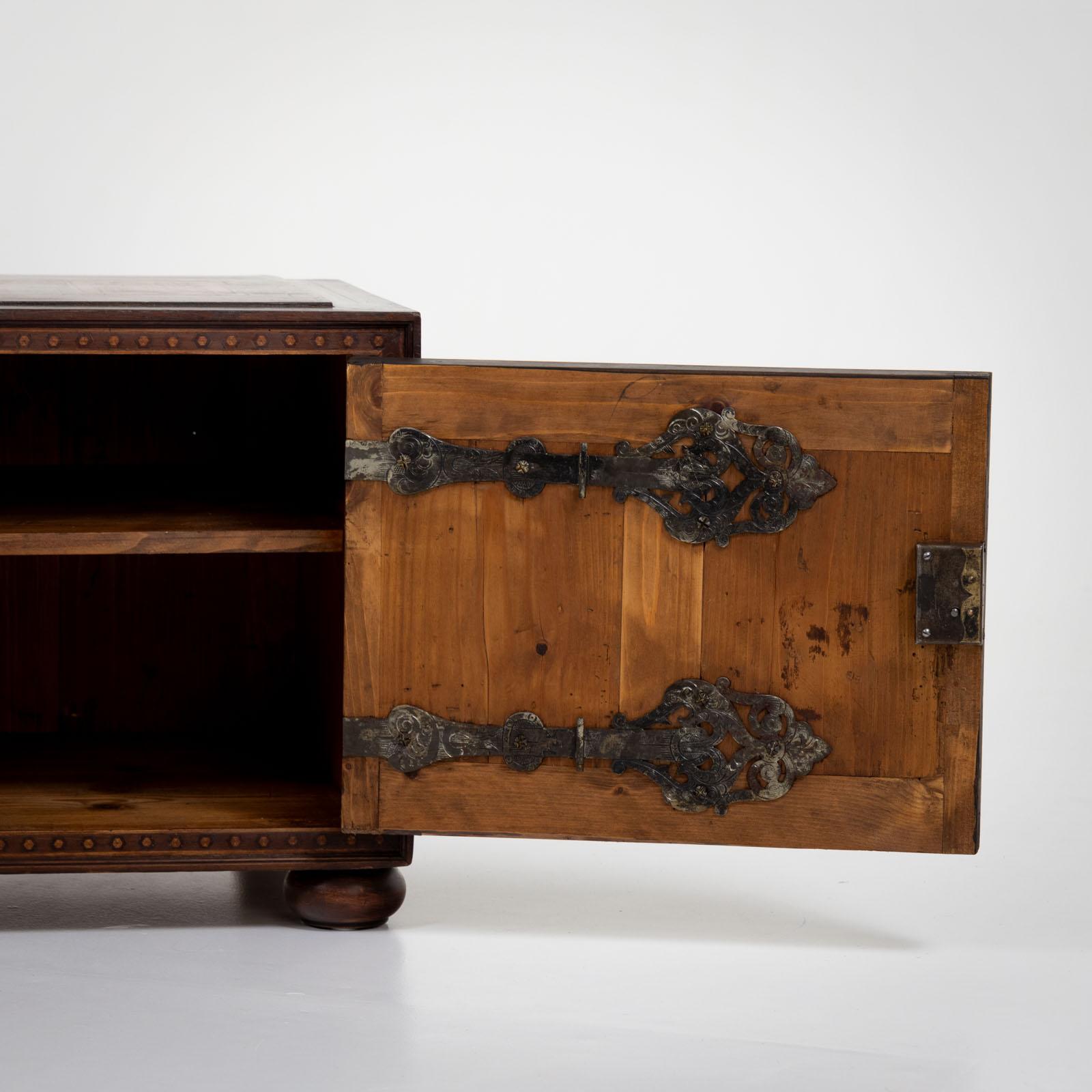 Wood Chest with Doors, late 19th century For Sale
