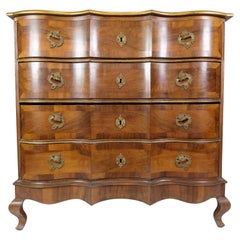 Chest With Drawers Made In Walnut & Fruitwood From 1960s