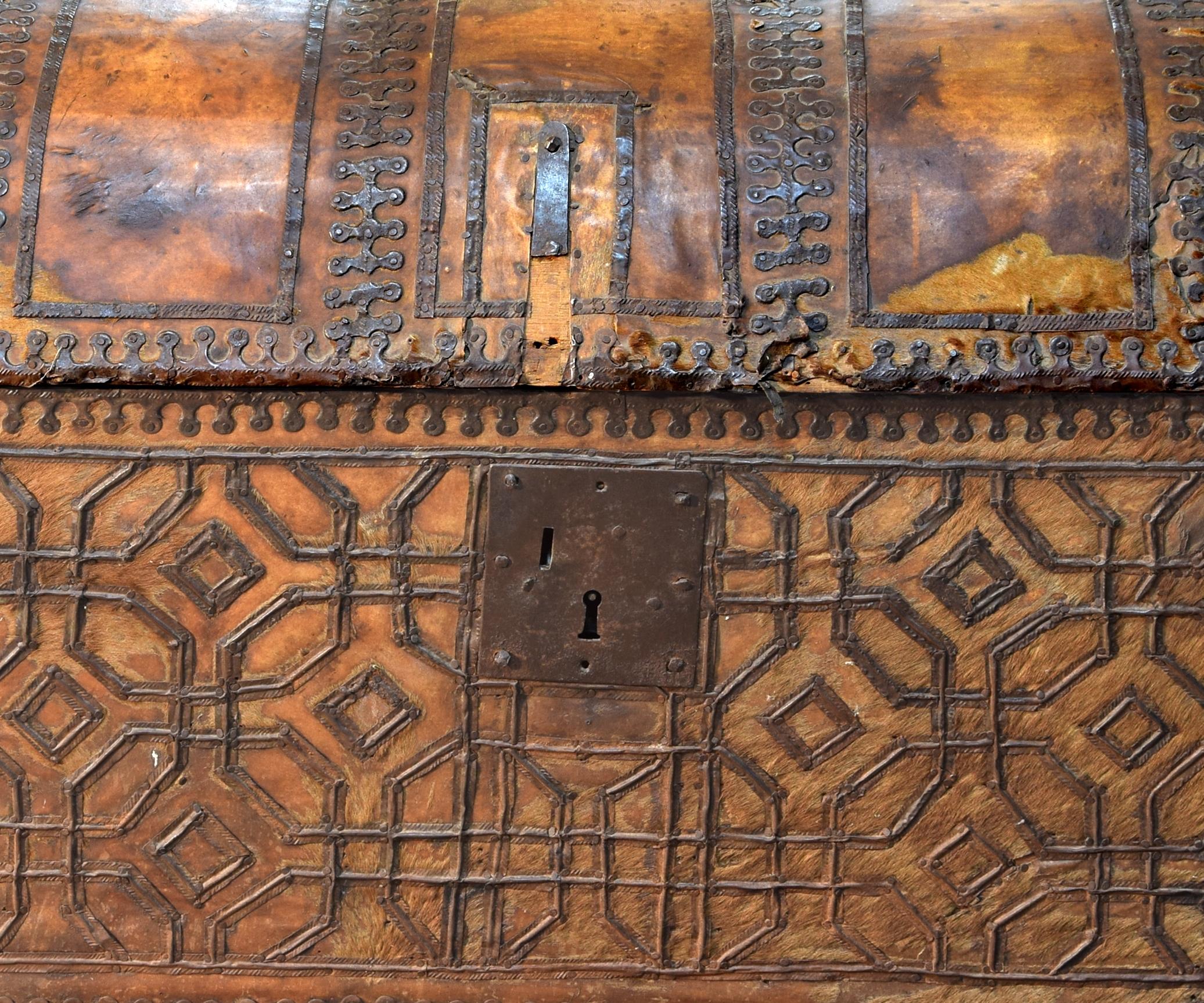 Other Chest with Geometric Design, Leather, Iron, Spain, circa 1500