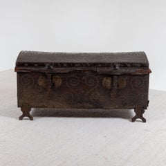 Chest with Leather Cover, Probably Italy 18th Century