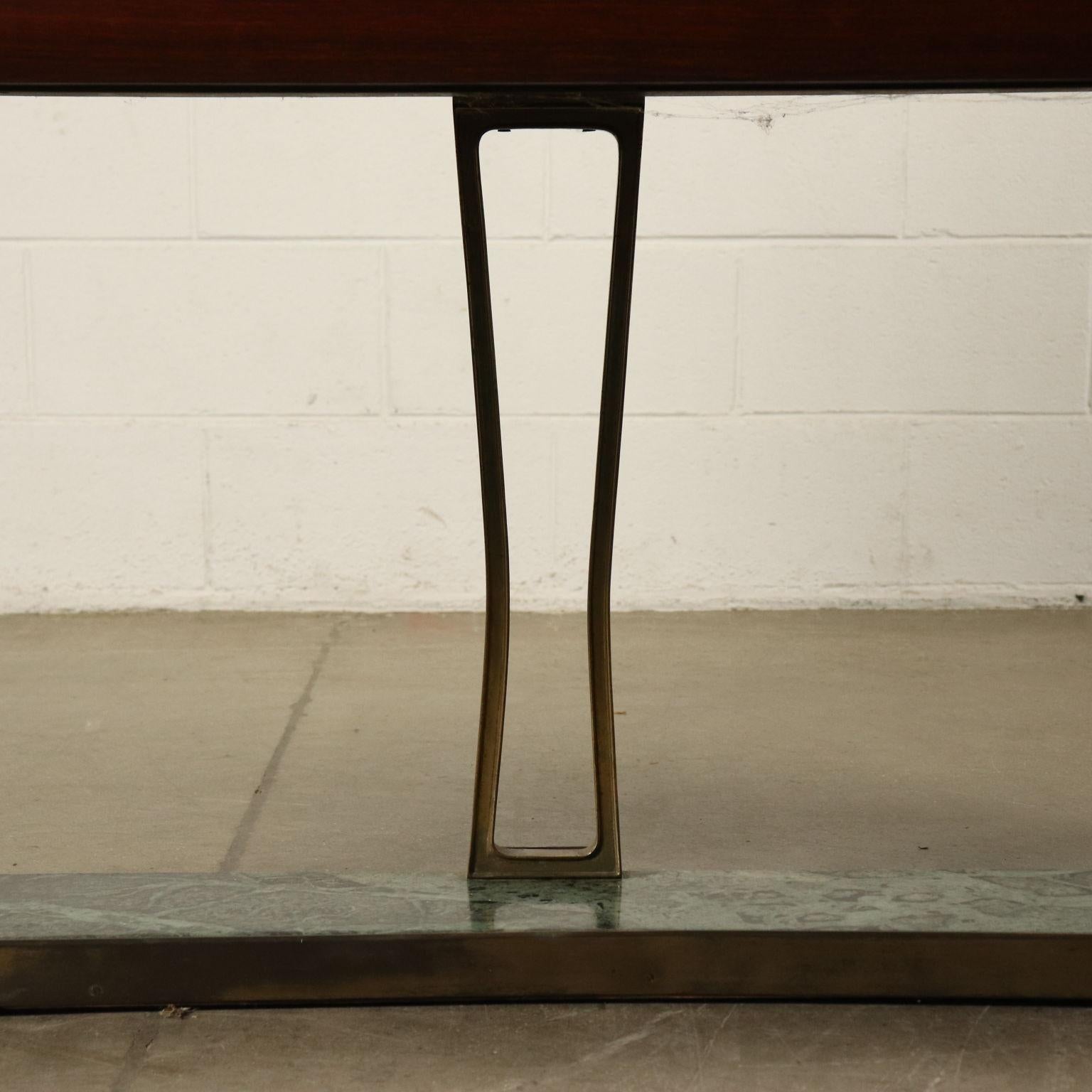 Chest with Mirror Teak Veneer Brass Vintage Italy 1950s 10