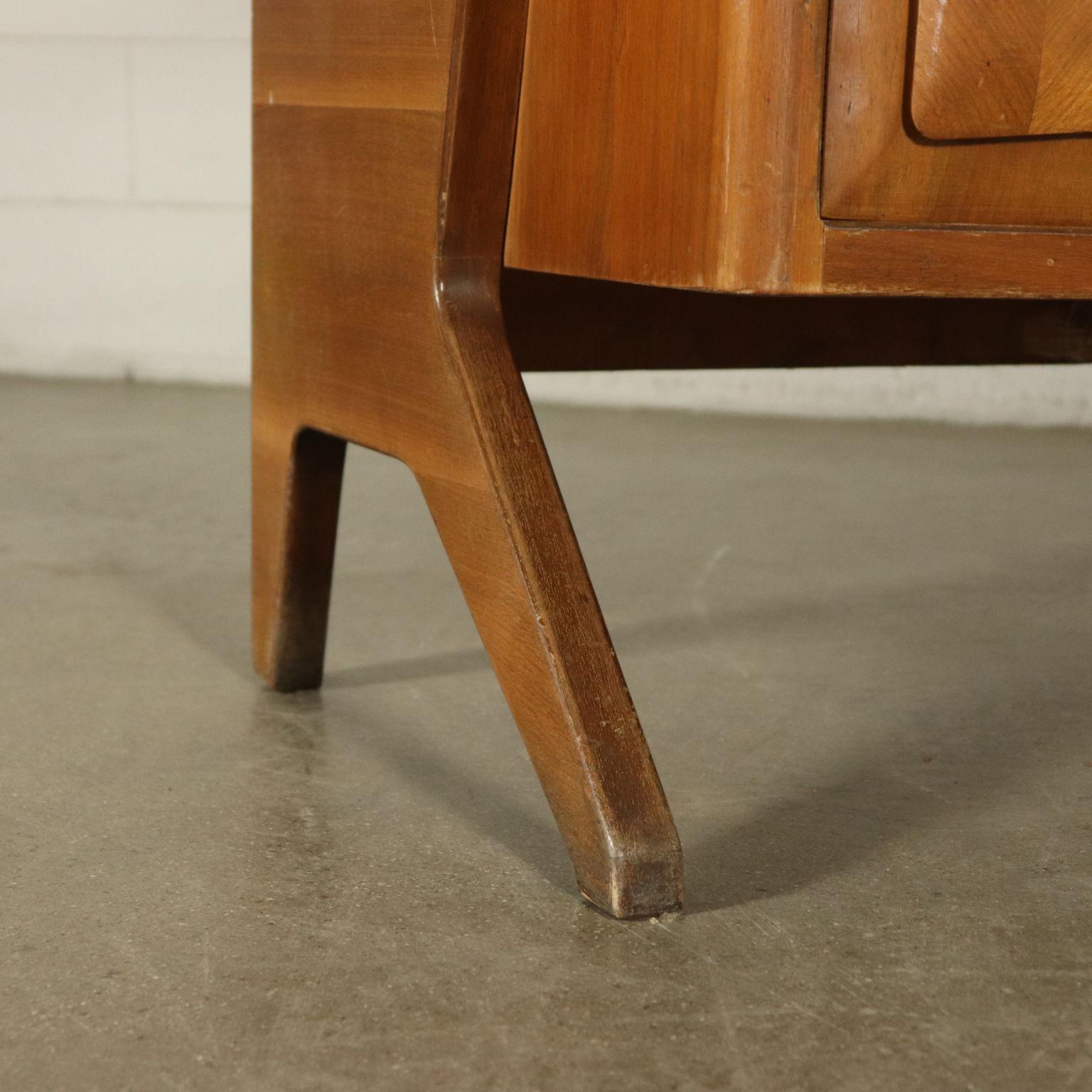 Chest with Mirror Walnut Veneer Vintage, Italy, 1950s 4