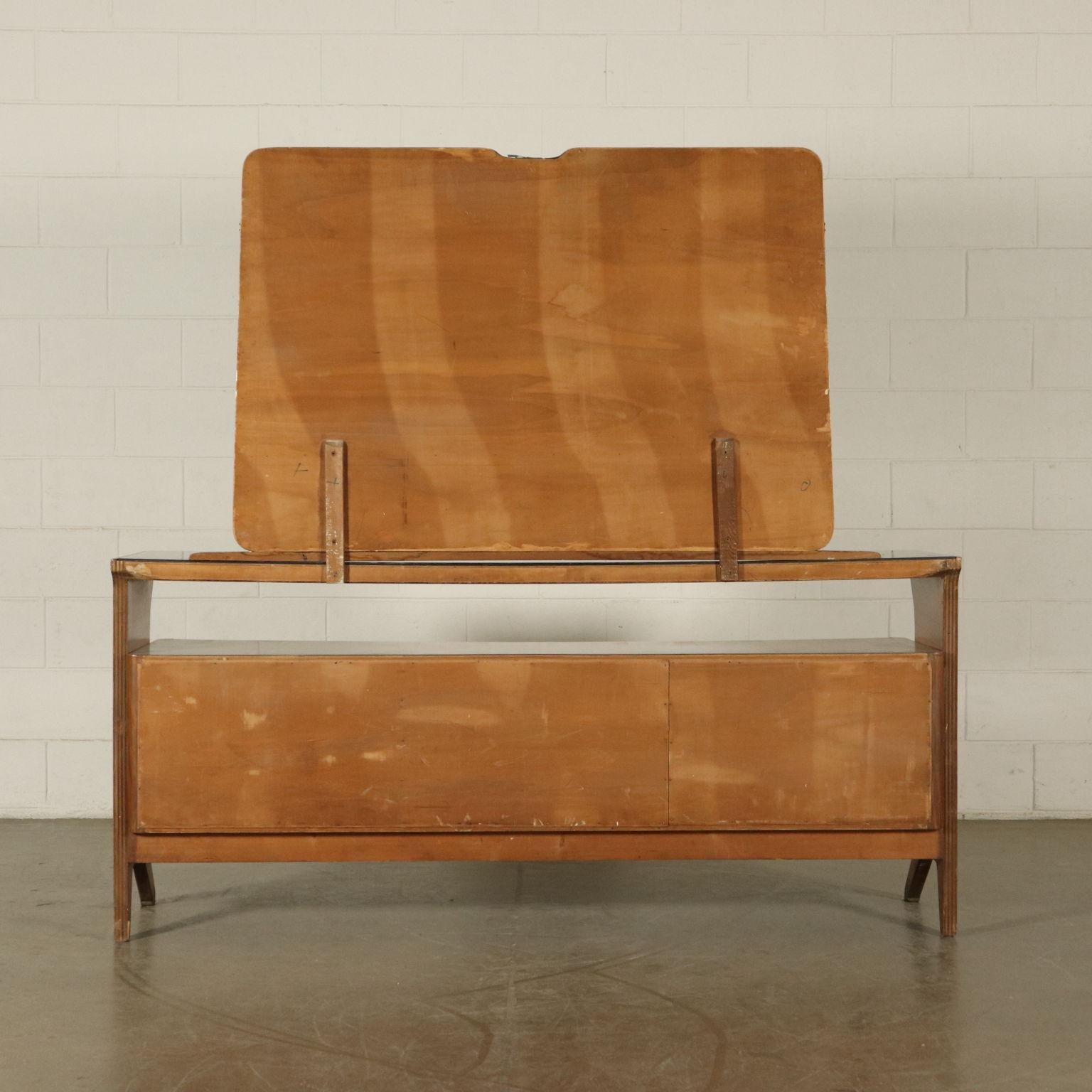 Chest with Mirror Walnut Veneer Vintage, Italy, 1950s 8