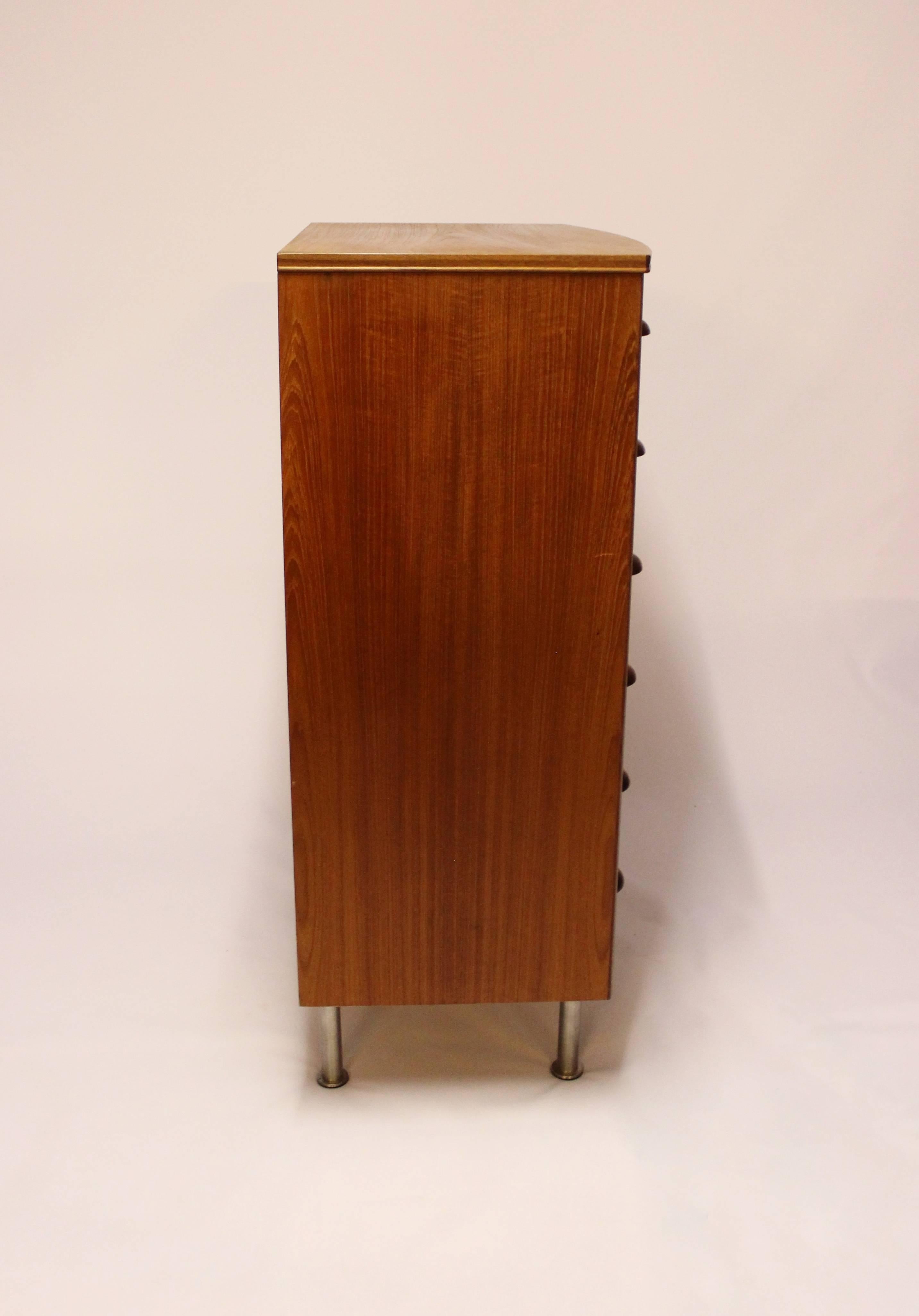 Danish Chest with Six Drawers in Teak and Oak Designed by Kai Kristiansen, 1960s