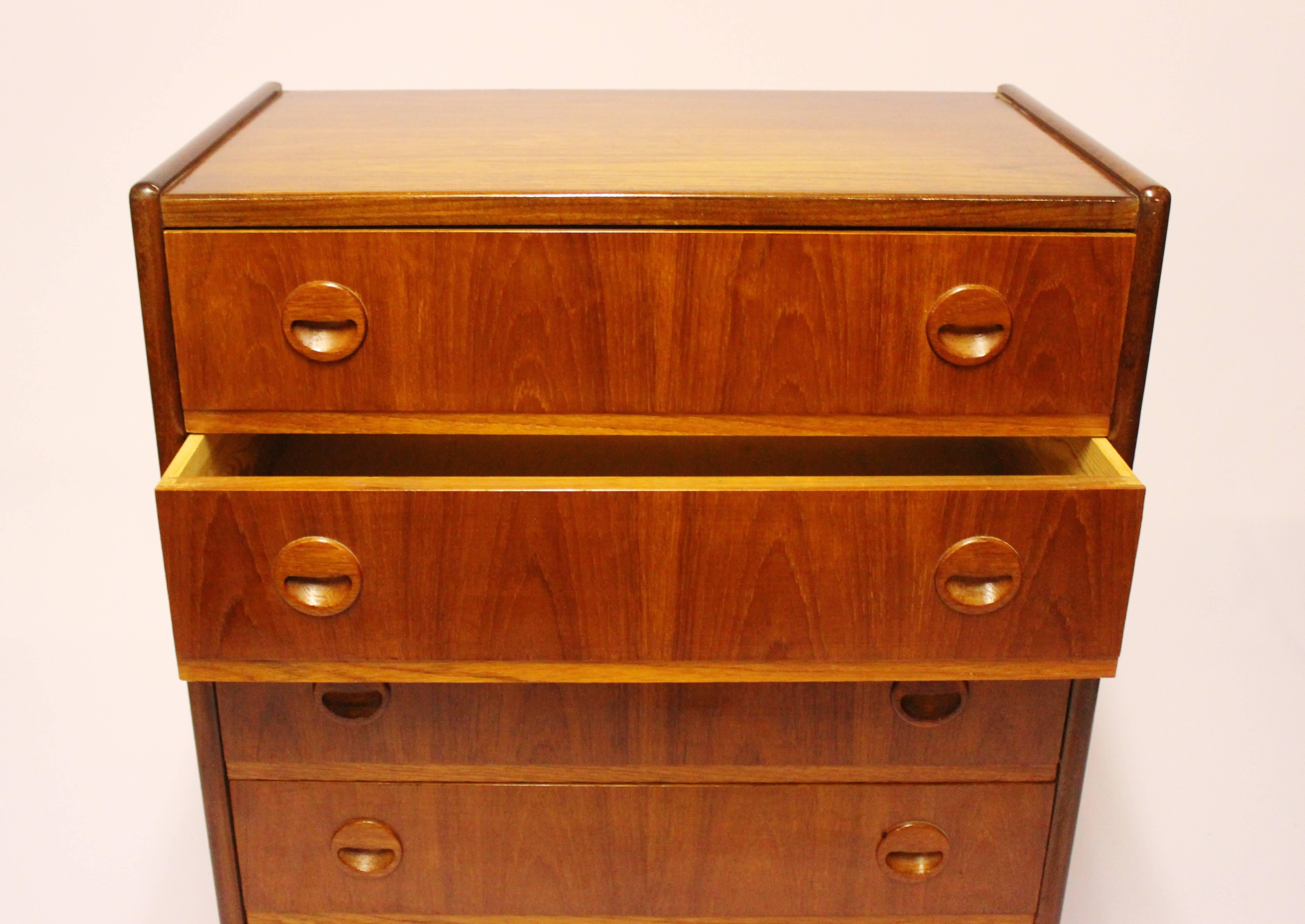Mid-20th Century Chest with Six Drawers in Teak Designed by Kai Kristiansen, 1960s
