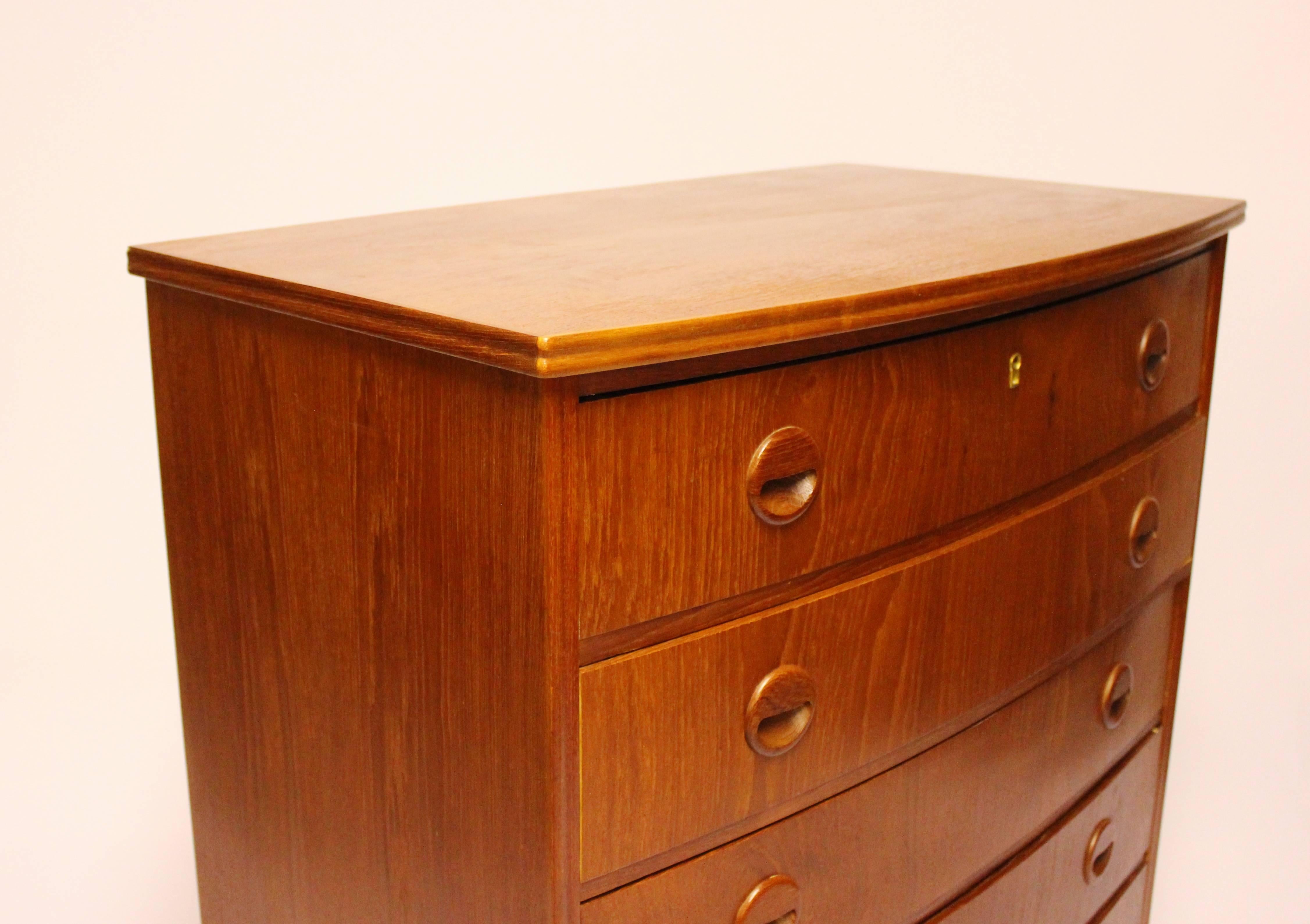 Chest with Six Drawers, in Teak Designed by Kai Kristiansen, 1960s 1