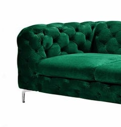 Chester 2 Seater Sofa, Green Velvet New