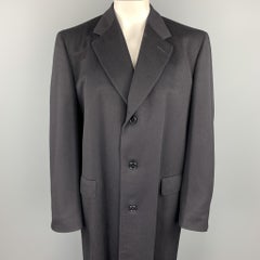 CHESTER BARRIE Size 42 Black Cashmere Notch Lapel Coat