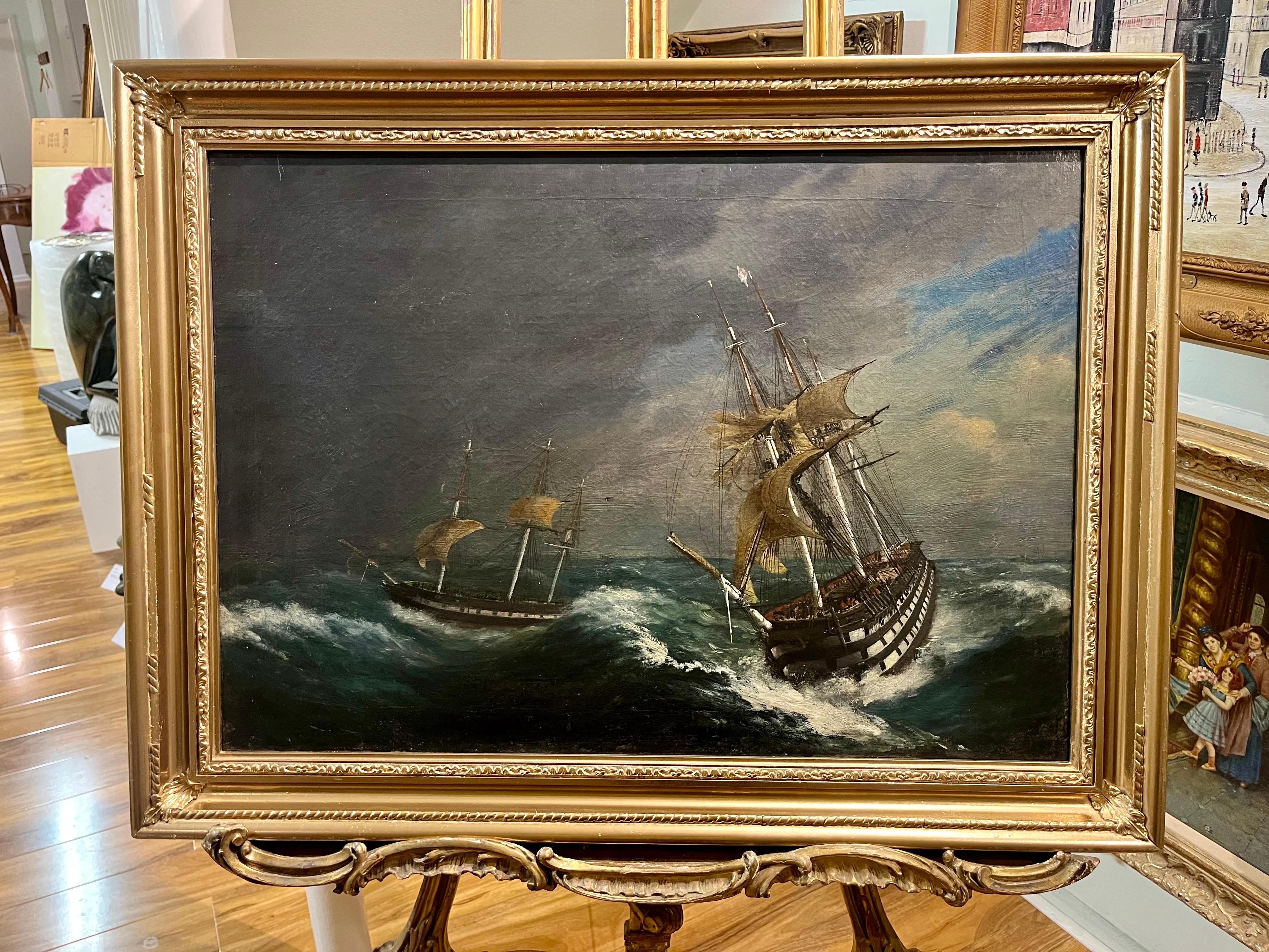 GRANDE PITTURA AD OLIO DEL VECCHIO MASTER Chester Harding (1792 - 1866) FINE XIX SECOLO in vendita 7