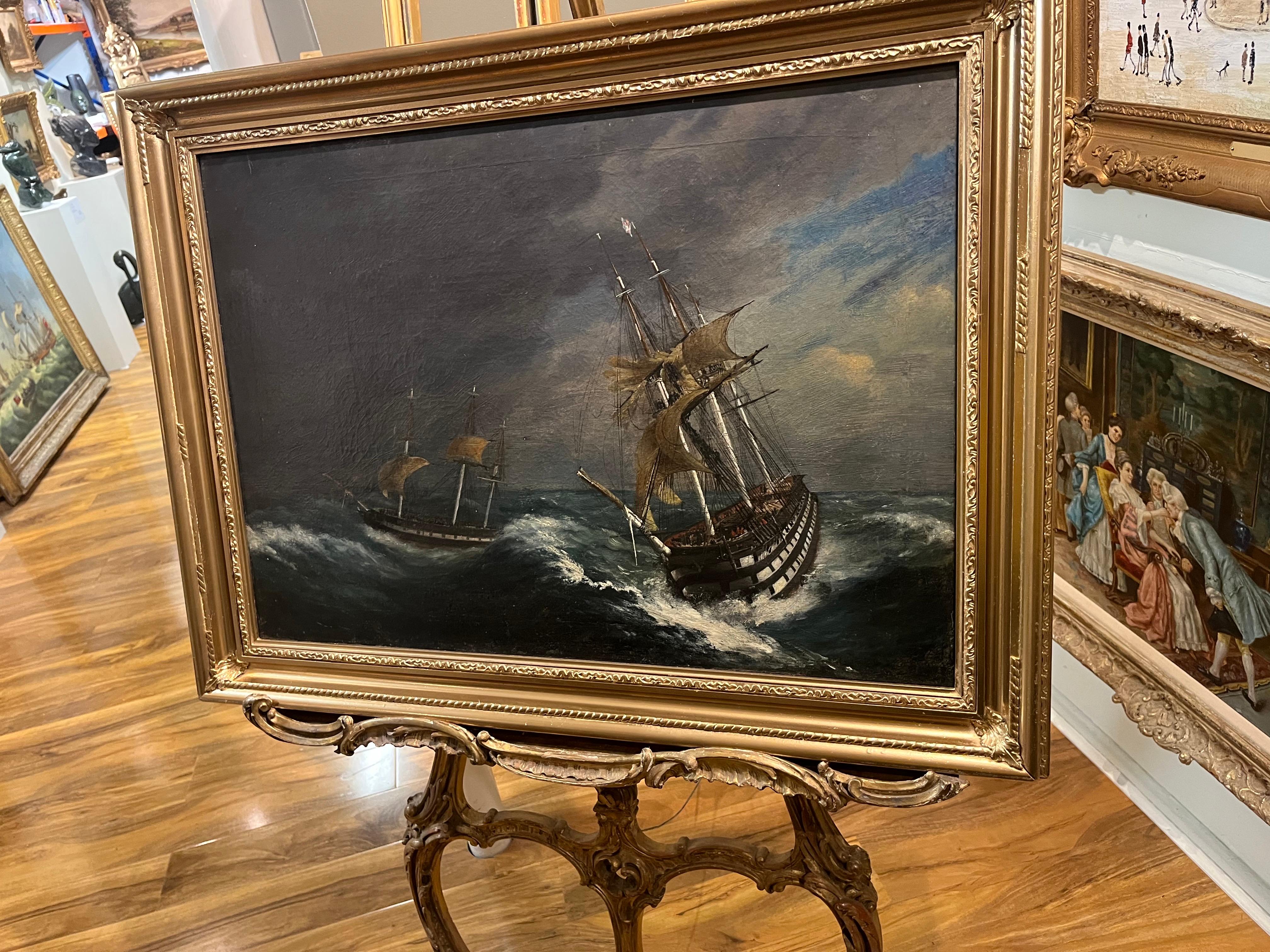 GRANDE PITTURA AD OLIO DEL VECCHIO MASTER Chester Harding (1792 - 1866) FINE XIX SECOLO in vendita 8
