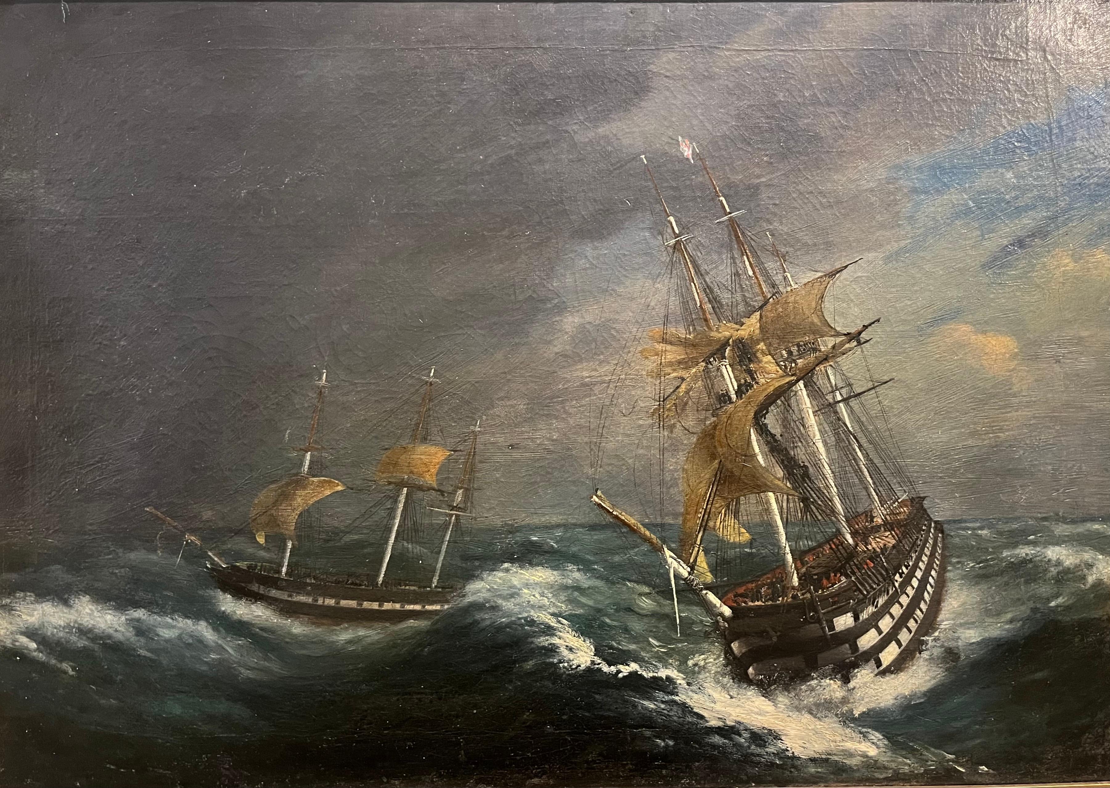GRANDE PITTURA AD OLIO DEL VECCHIO MASTER Chester Harding (1792 - 1866) FINE XIX SECOLO in vendita 15