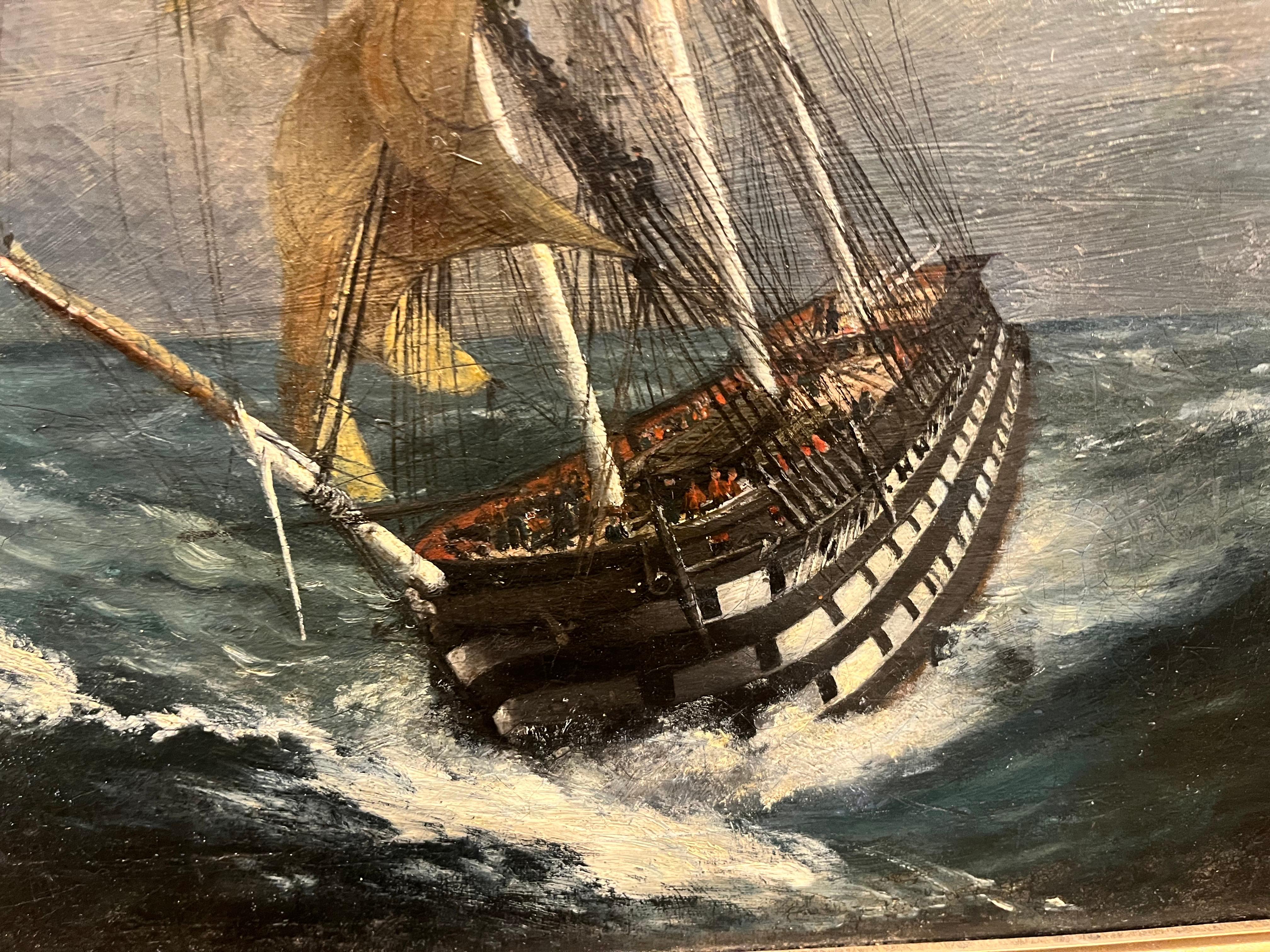 GRANDE PITTURA AD OLIO DEL VECCHIO MASTER Chester Harding (1792 - 1866) FINE XIX SECOLO in vendita 1