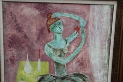Pastel Tonal Ballerina Figurative Interior Abstract Impressionist Painting