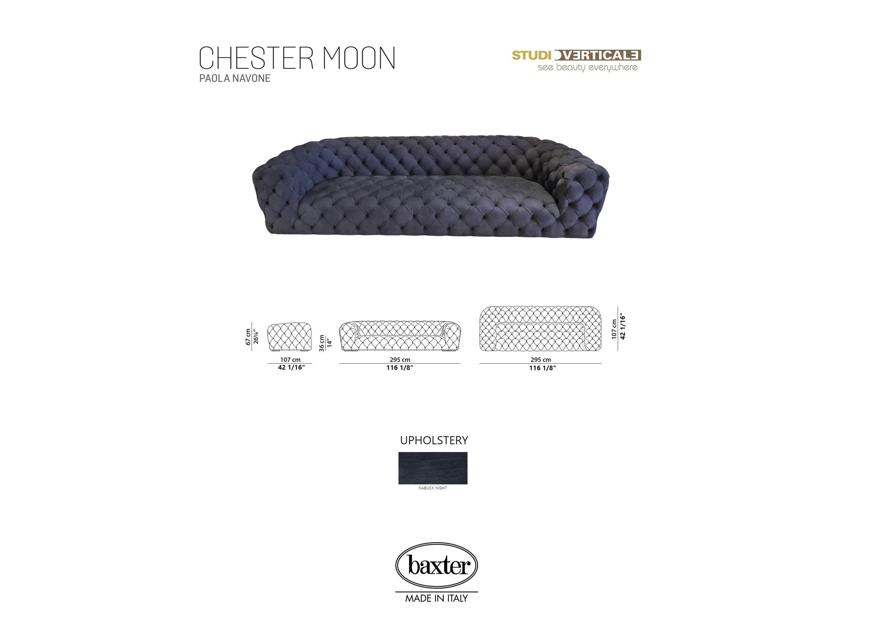 Chester Moon Tufted Sofa by Paola Navone for Baxter In Excellent Condition In Boston, MA