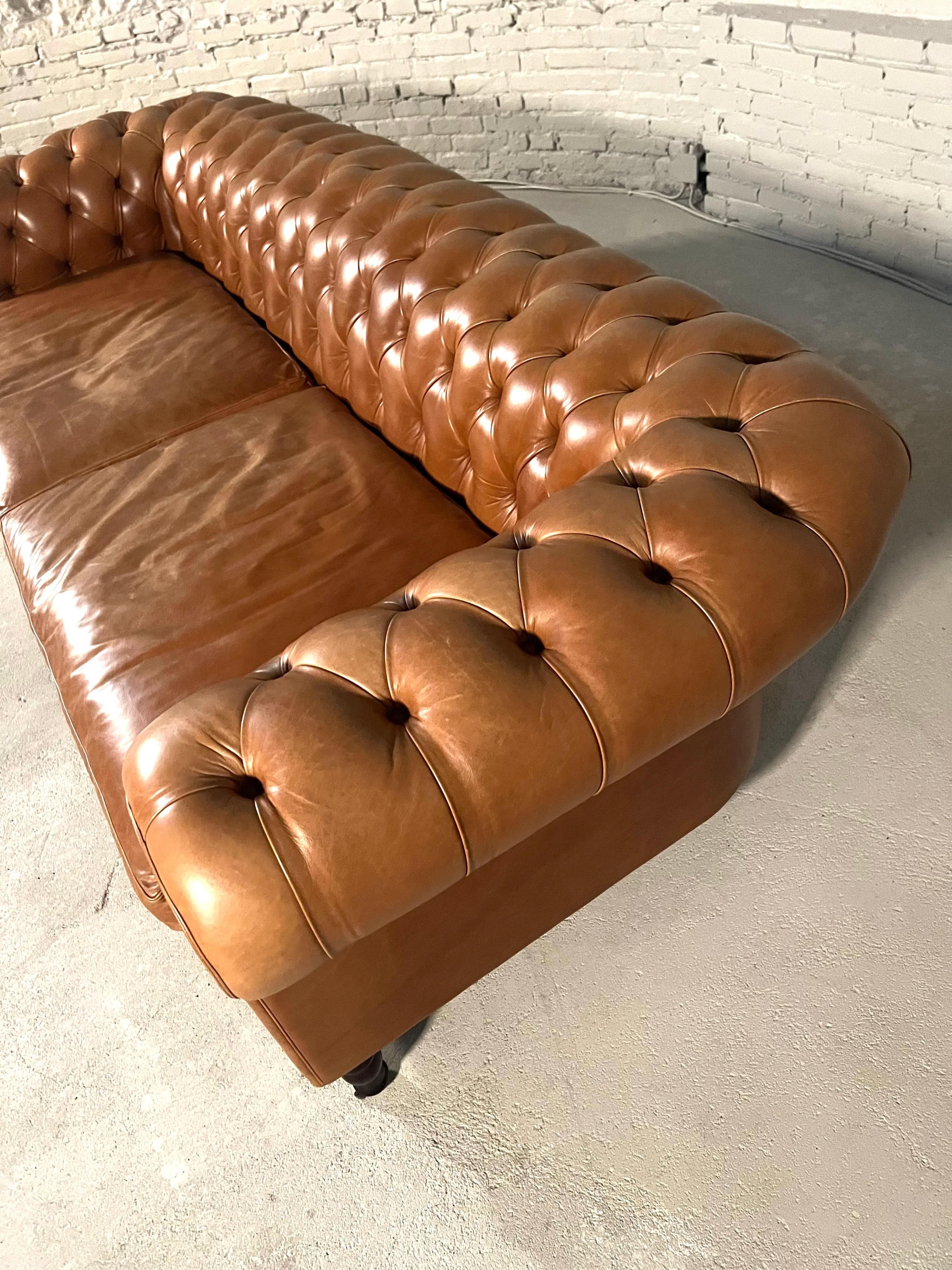 Leather Chester One Sofa 4-Seater For Sale