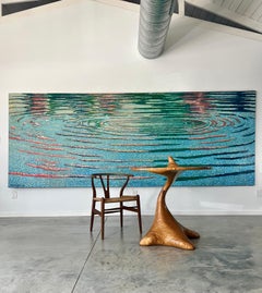 Chester Overlock Wall sized painting 13'x5' Oil on Canvas Pointillism 1989
