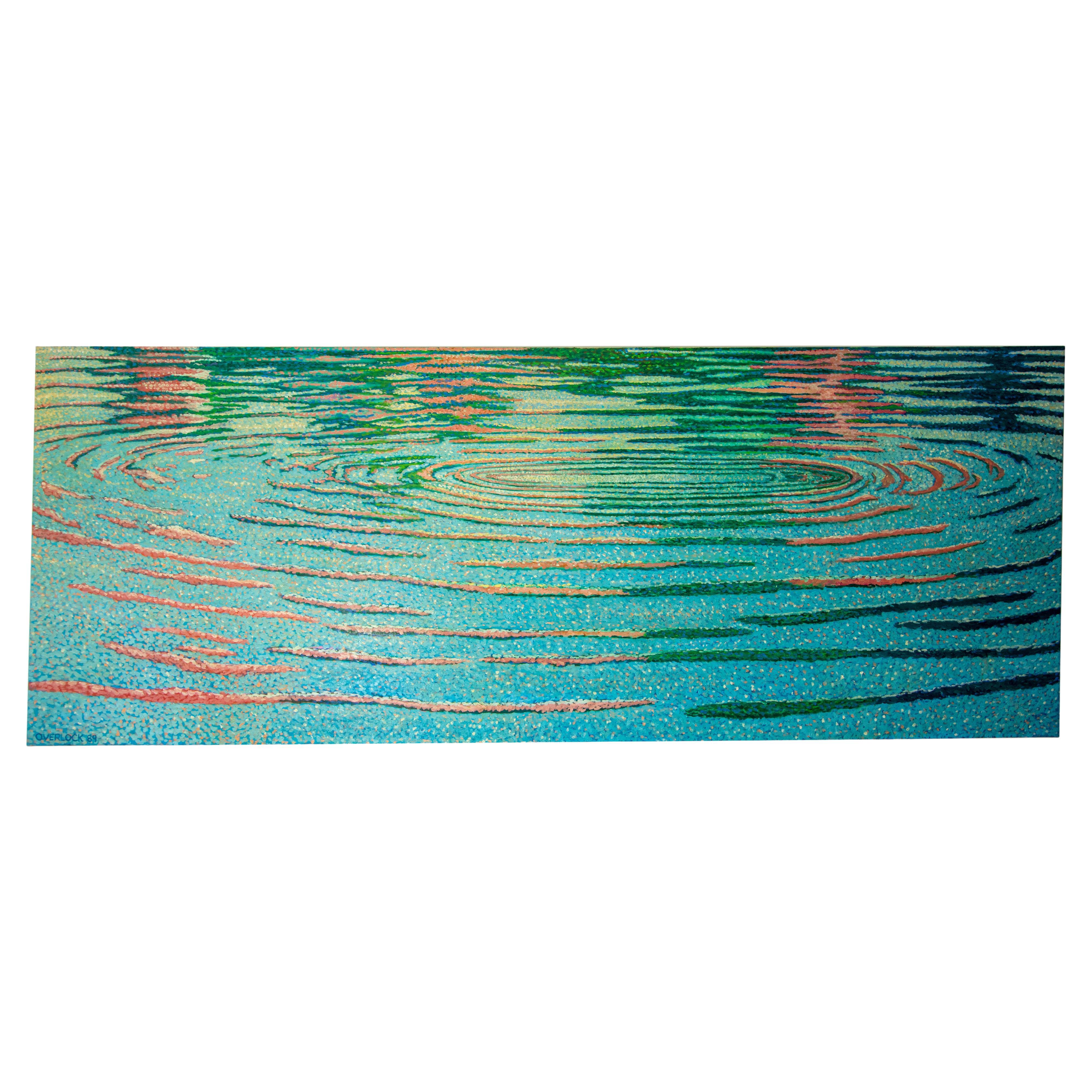Chester Overlock Quadro da parete 13'x5' Olio su tela Puntinismo 1989