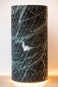 "Chester" Pedestal Sink made of Verde Alpi Marble