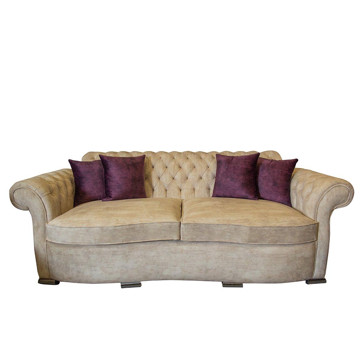 Wood Chester Purple/Beige Living Room '4 Pieces', 20th Century For Sale