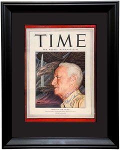 Chester W. Nimitz signiertes Titelblatt des Time Magazine, datiert 26. Februar 1945
