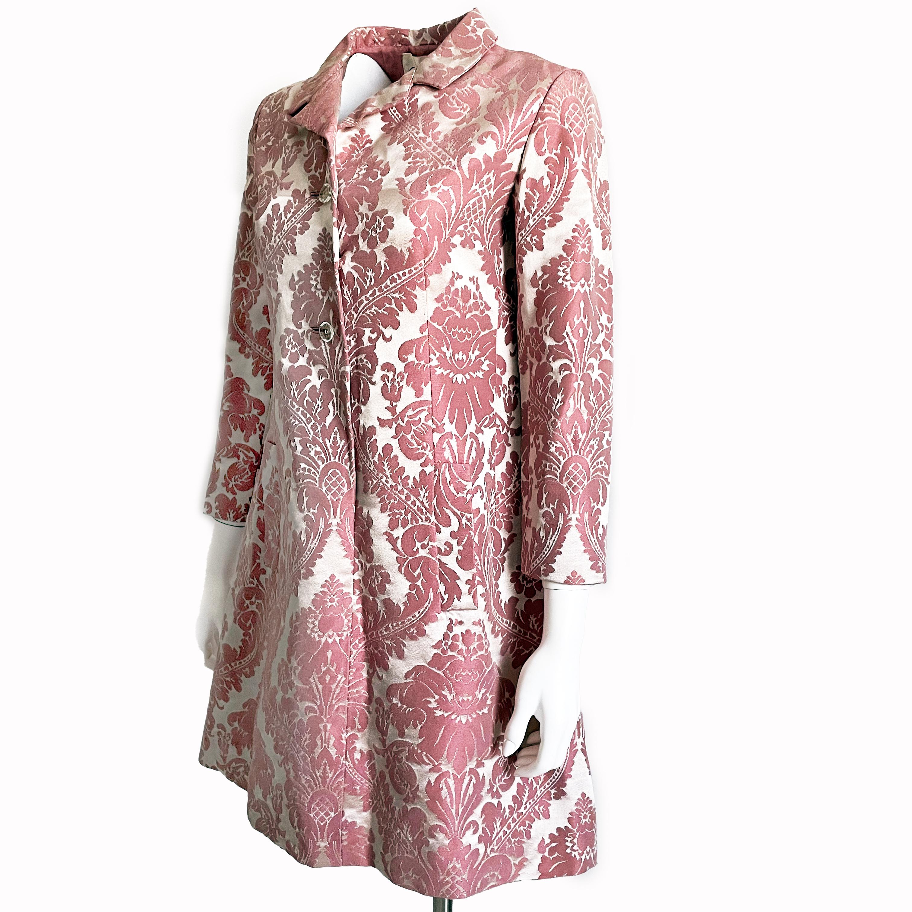 Women's Chester Weinberg Dress Pink Floral Damask 60s Oval Room Dayton's Vintage Rare 