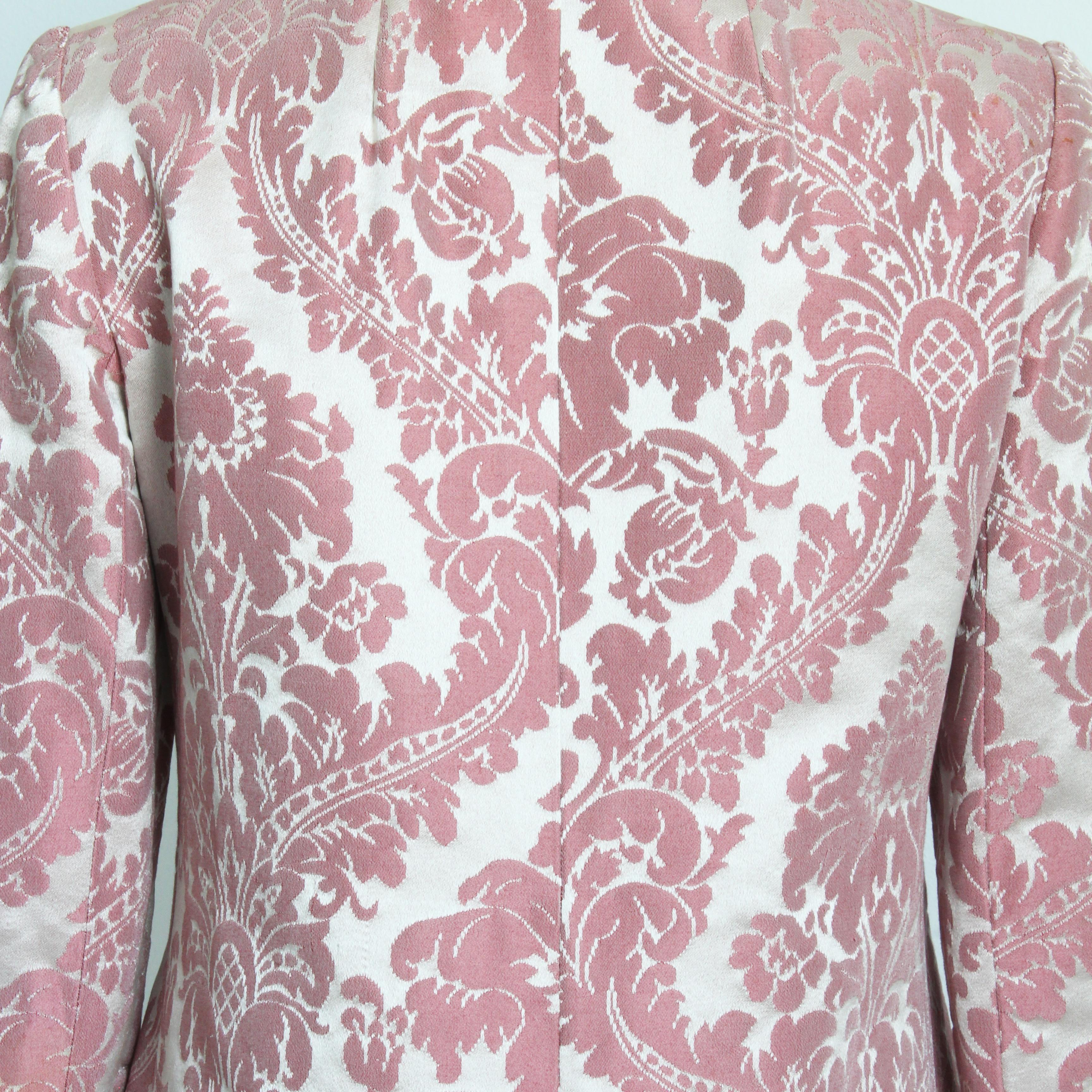 Chester Weinberg Dress Pink Floral Damask 60s Oval Room Dayton's Vintage Rare  5