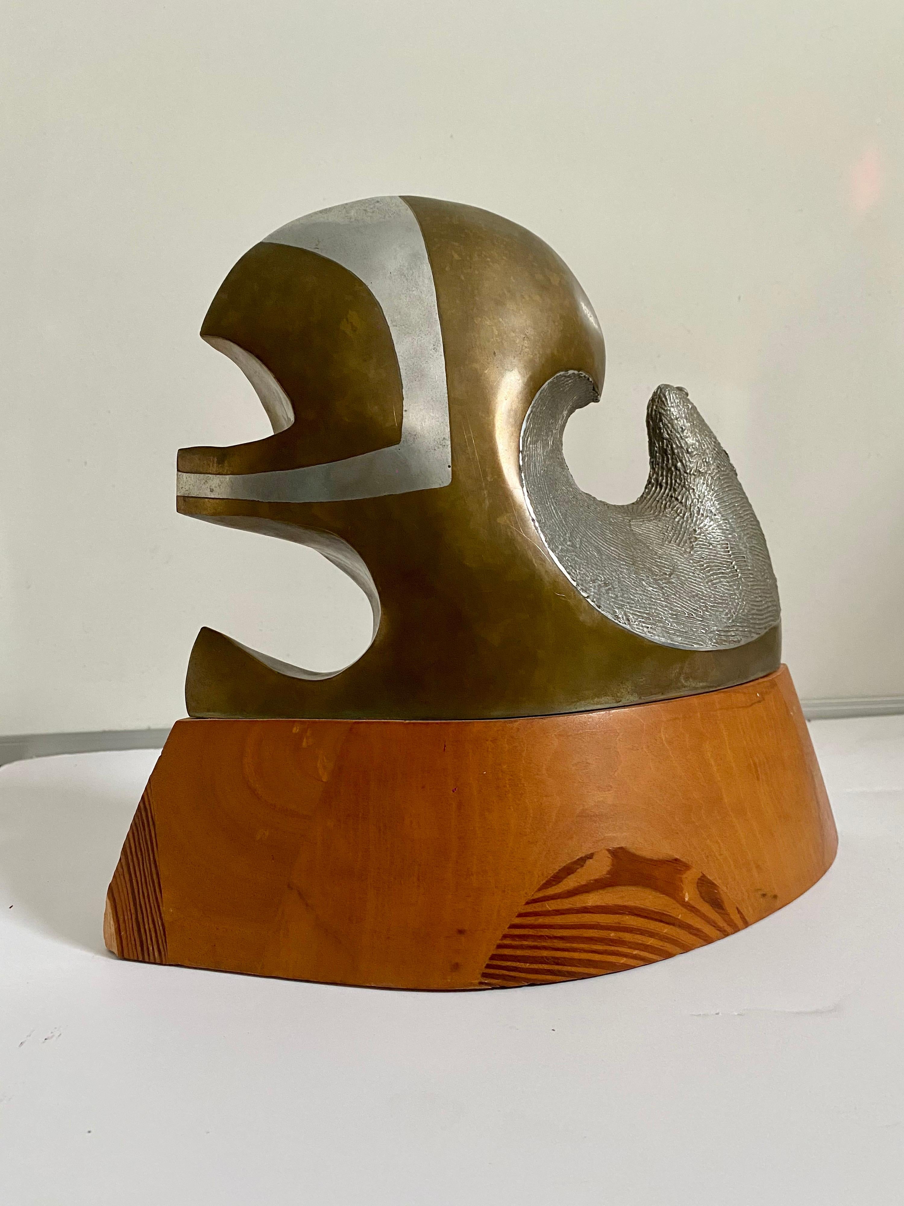 Chester Williams, artista nero, scultura astratta in bronzo e legno afroamericano in vendita 2