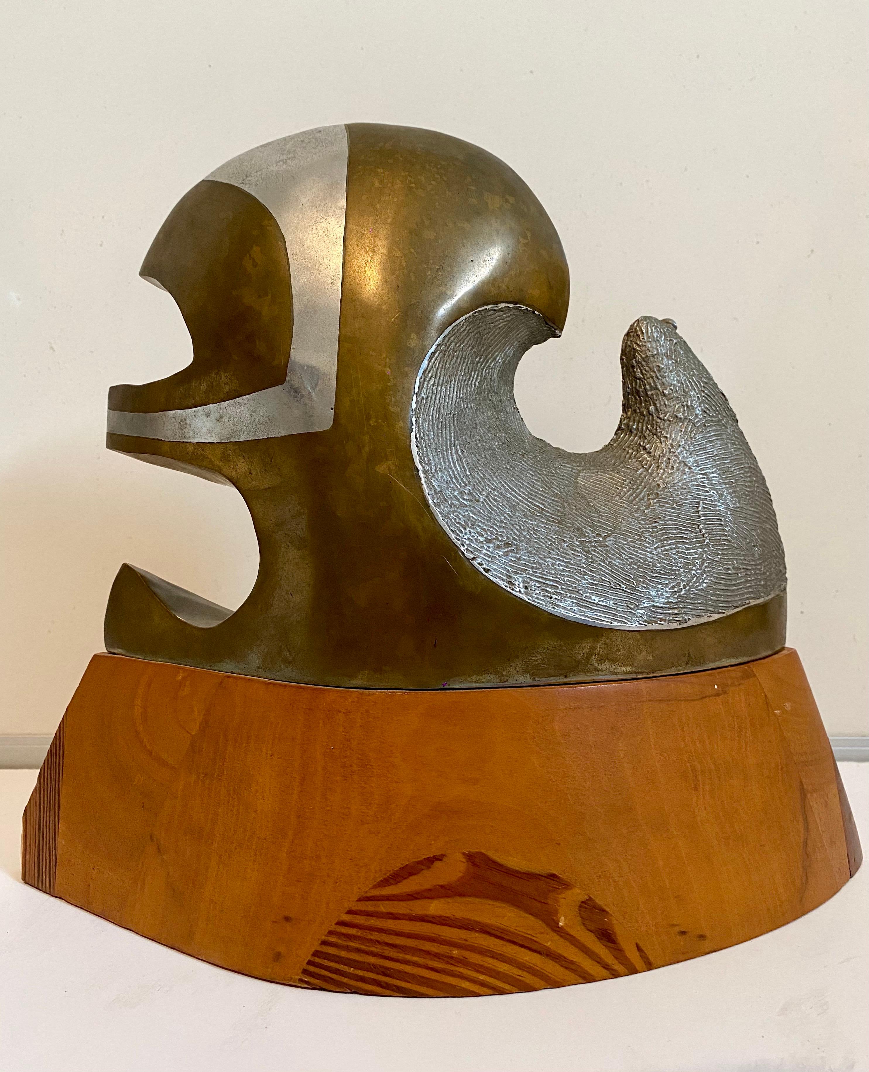 Chester Williams, artista nero, scultura astratta in bronzo e legno afroamericano in vendita 3