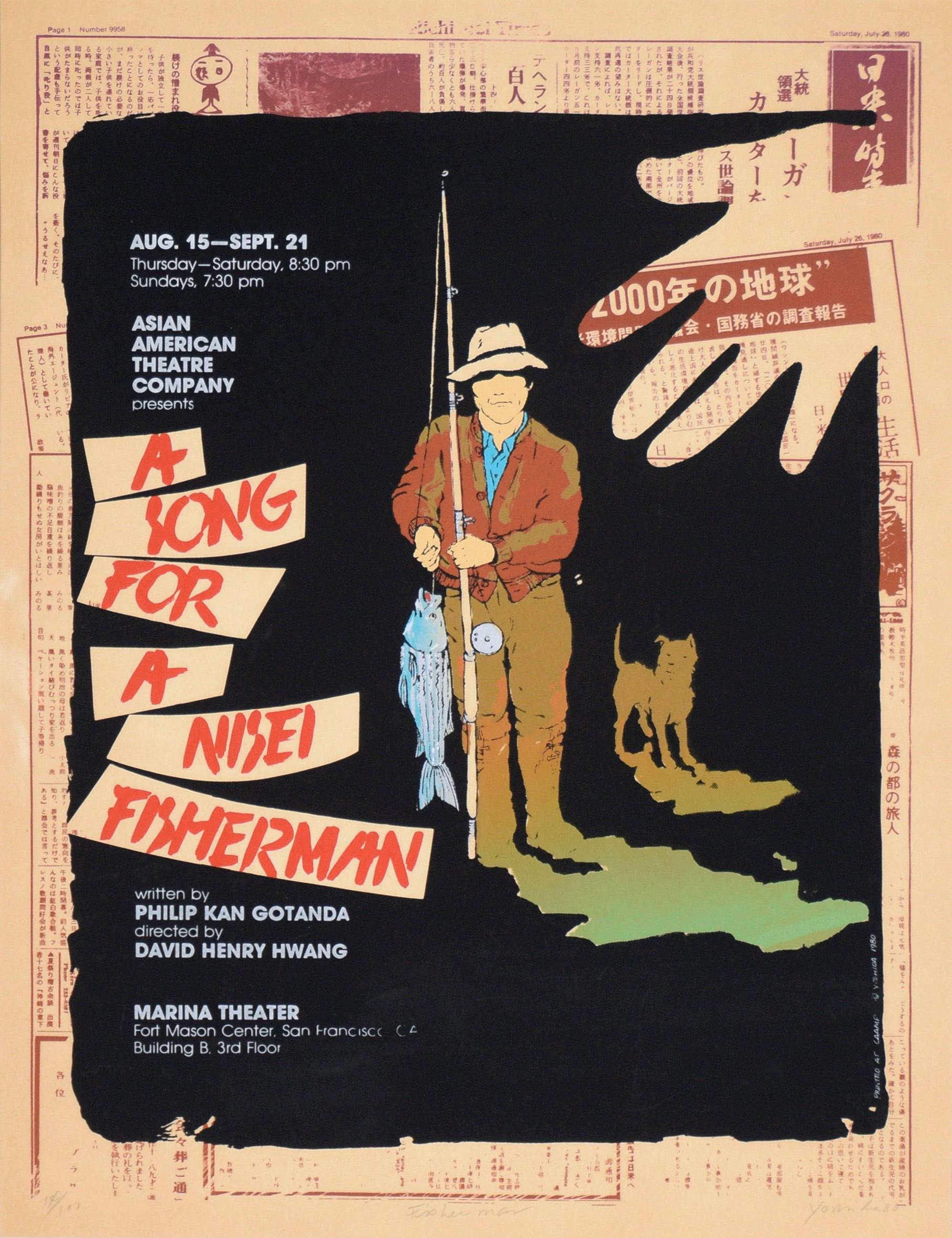 Poster „A Song for a Nesei Fisherman“, Plakat, limitierte Auflage, Siebdruck #14 von 100 Stück – Print von Chester Yoshida