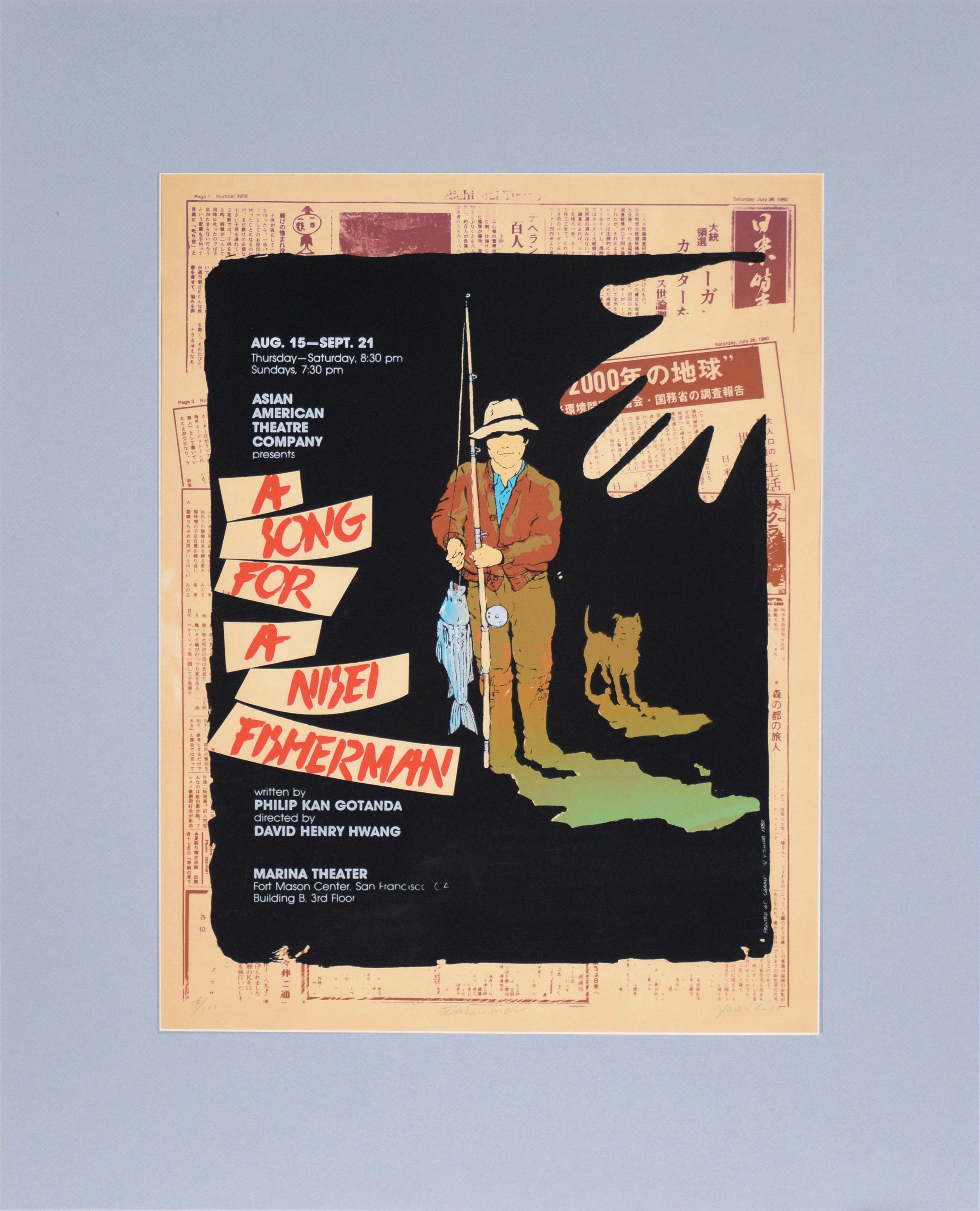 Chester Yoshida Print – Poster „A Song for a Nesei Fisherman“, Plakat, limitierte Auflage, Siebdruck #14 von 100 Stück