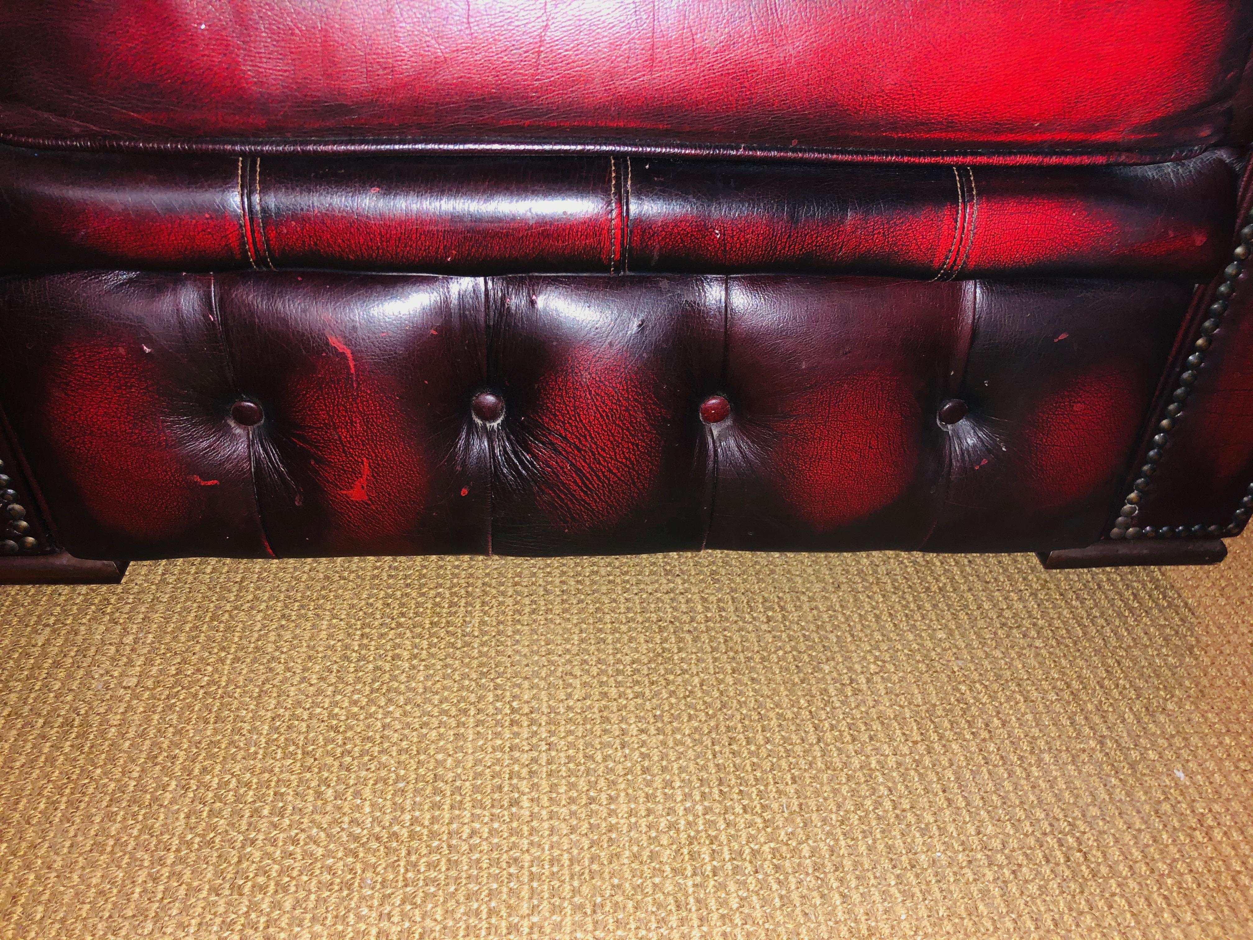 Chesterfield 2-Seat Set Centurion Genuine Leather Oxblood, England 12