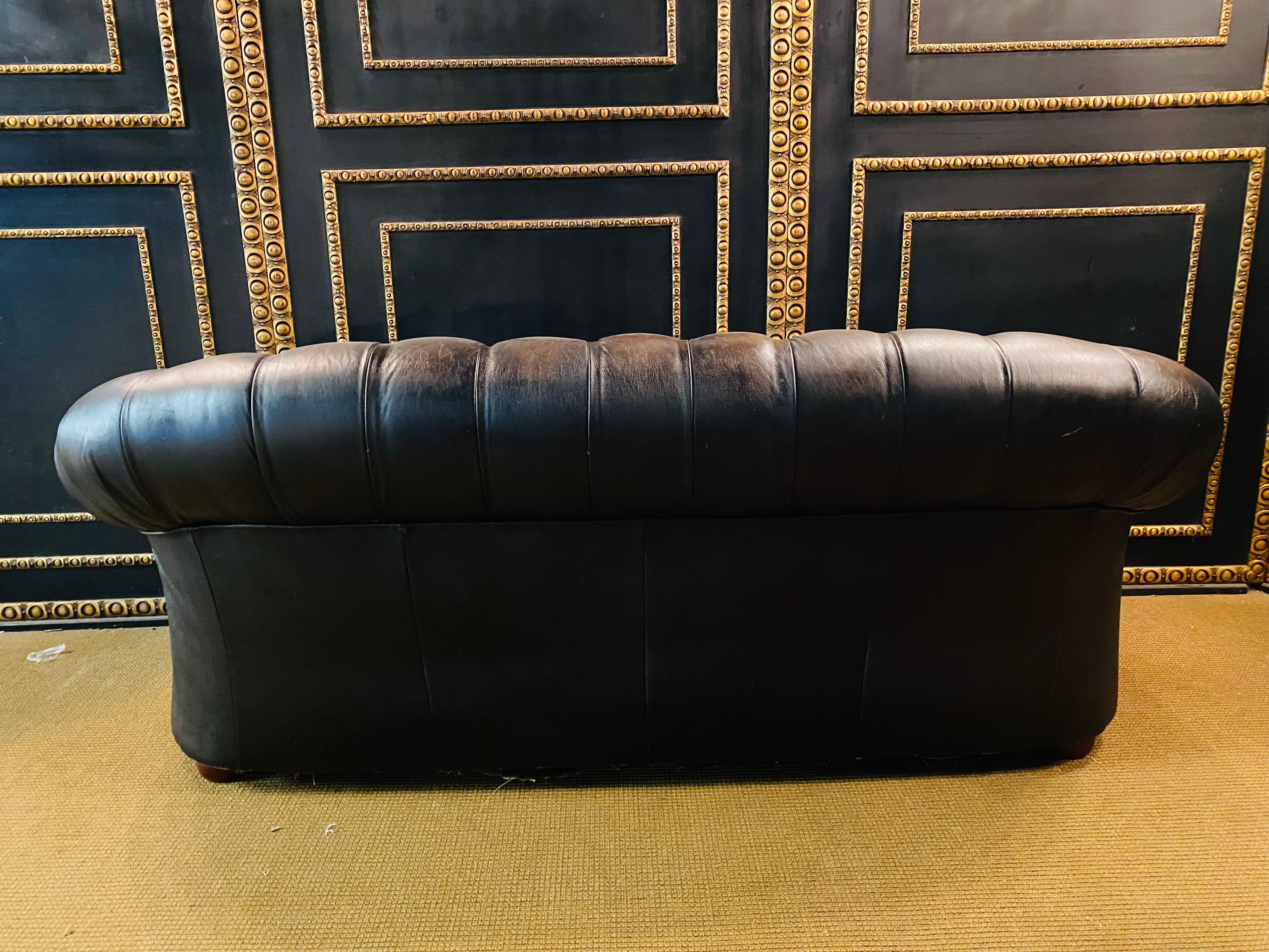 original Chesterfield 3-Seat Brown Leather Sofa Kent Modell Brand by Centurion 4