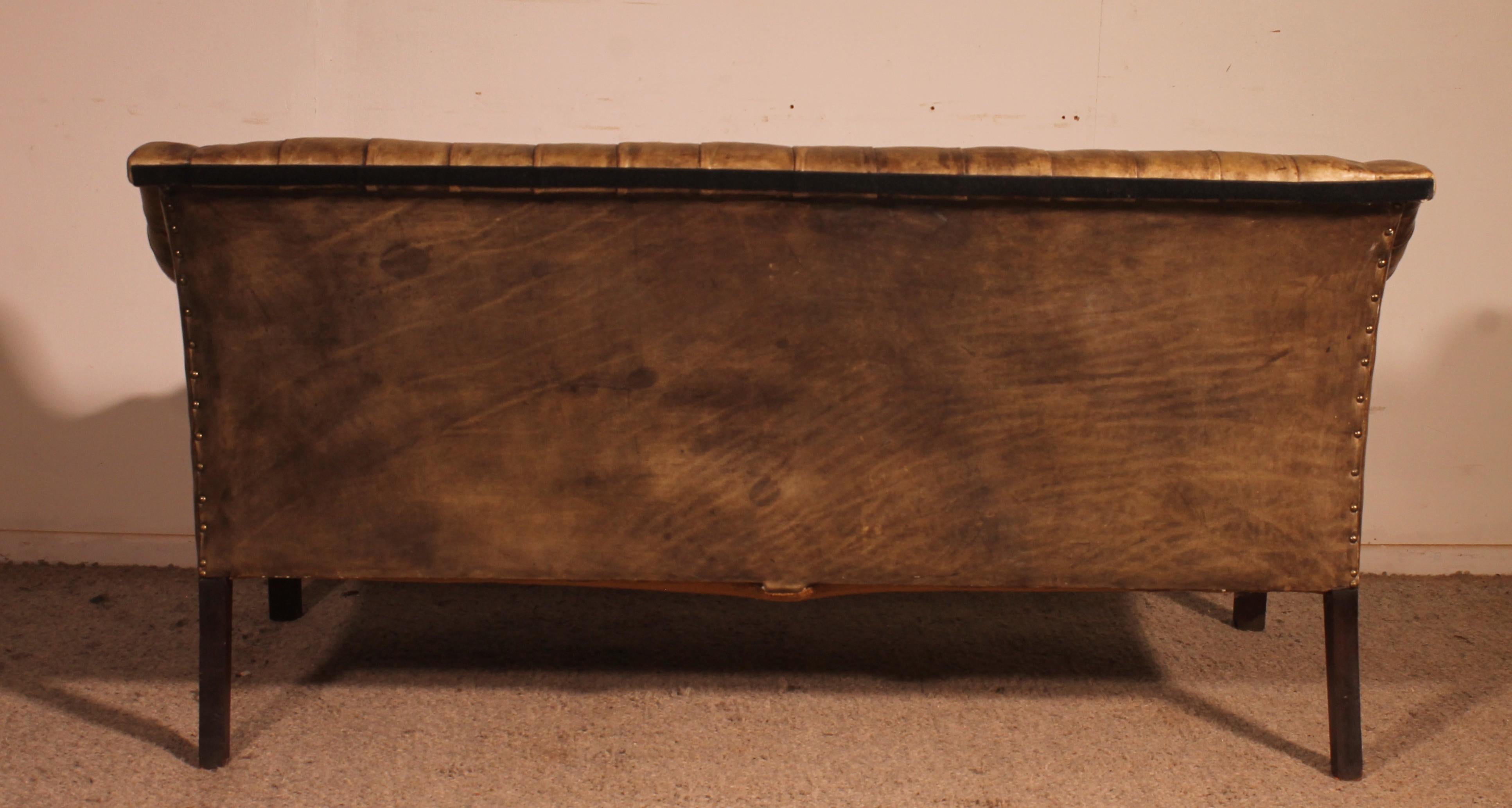 Chesterfield a 3 posti in pelle Greene & Greene Light in vendita 1