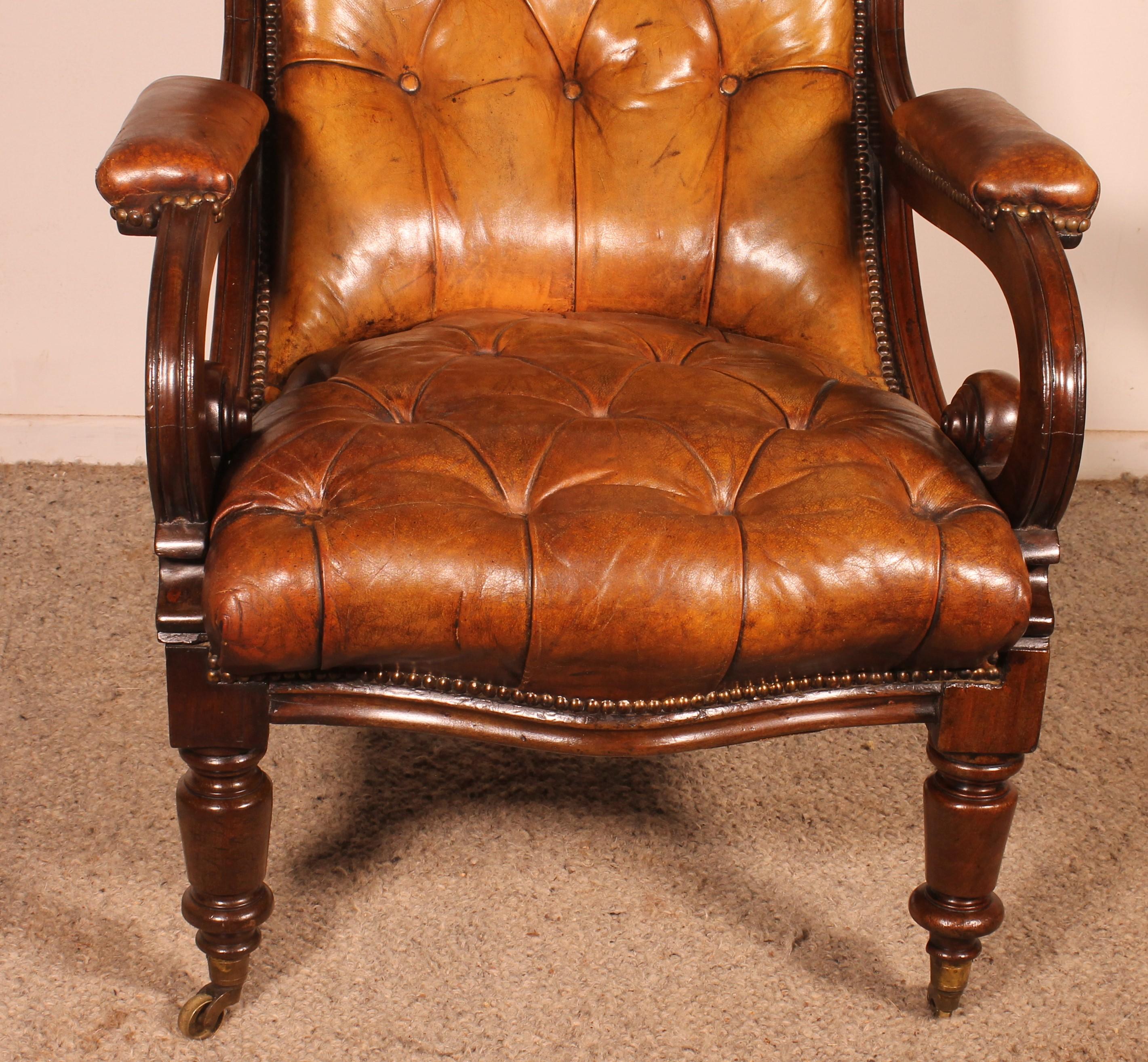 Pelle Poltrona Chesterfield - XIX secolo, dall'Inghilterra in vendita