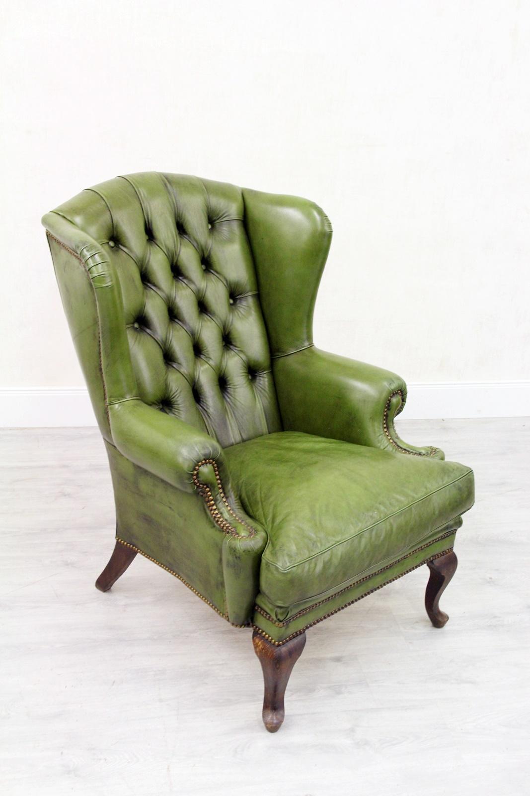 Antique Chesterfield Armchair Wing Chair For Sale 2