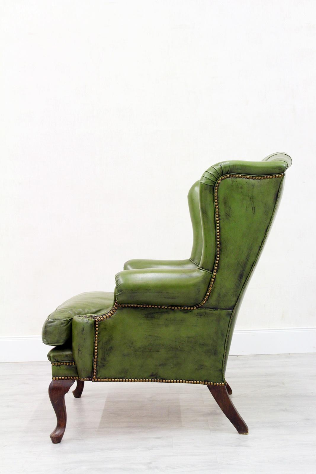 Antique Chesterfield Armchair Wing Chair For Sale 4