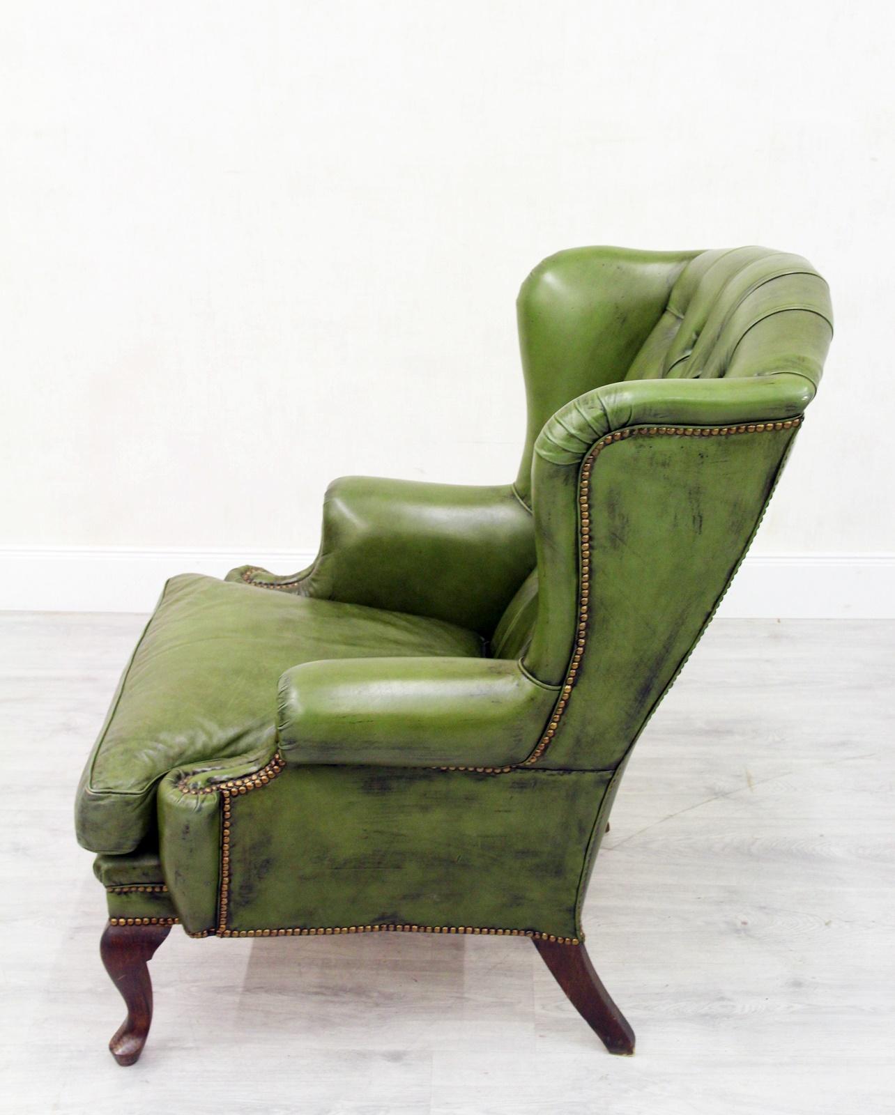 Antique Chesterfield Armchair Wing Chair For Sale 5