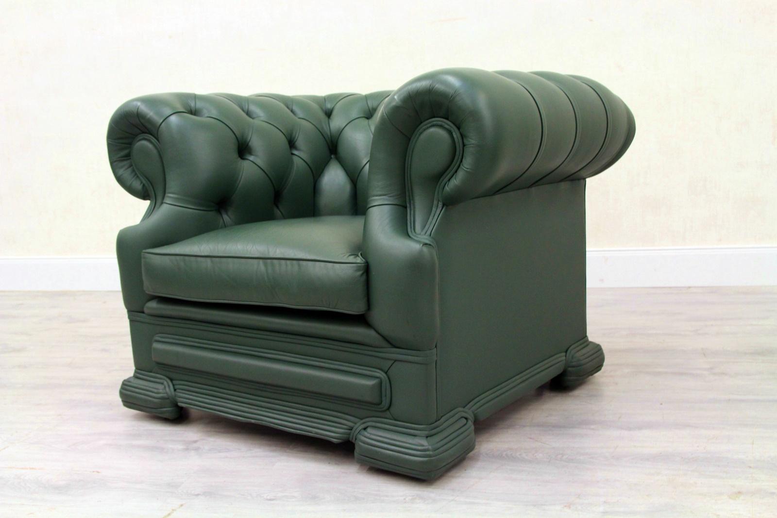 Chesterfield armchair leather antique wing chair recliner armchair im Zustand „Gut“ im Angebot in Lage, DE
