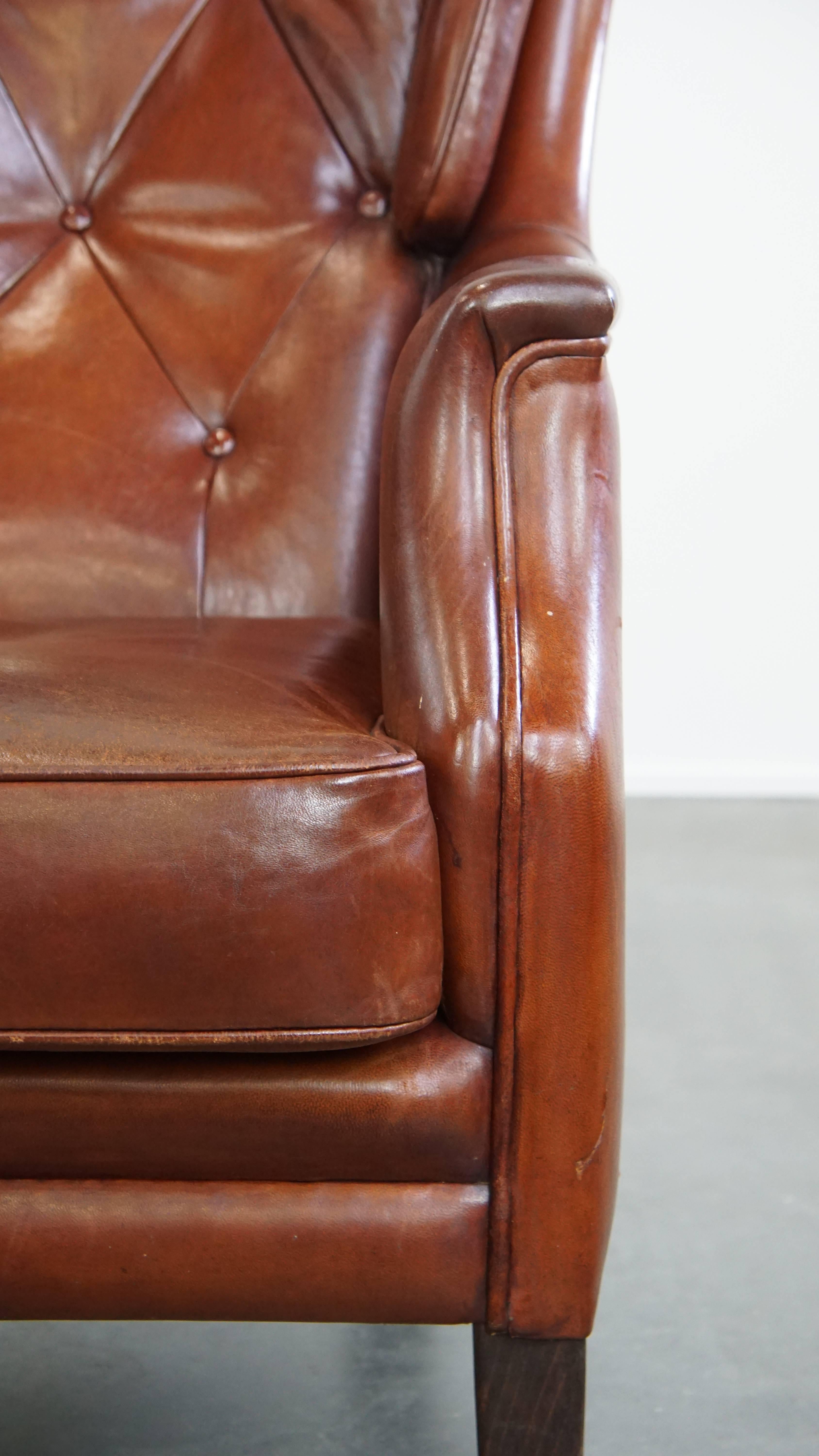 Sillón Chesterfield de piel de oveja en venta 3
