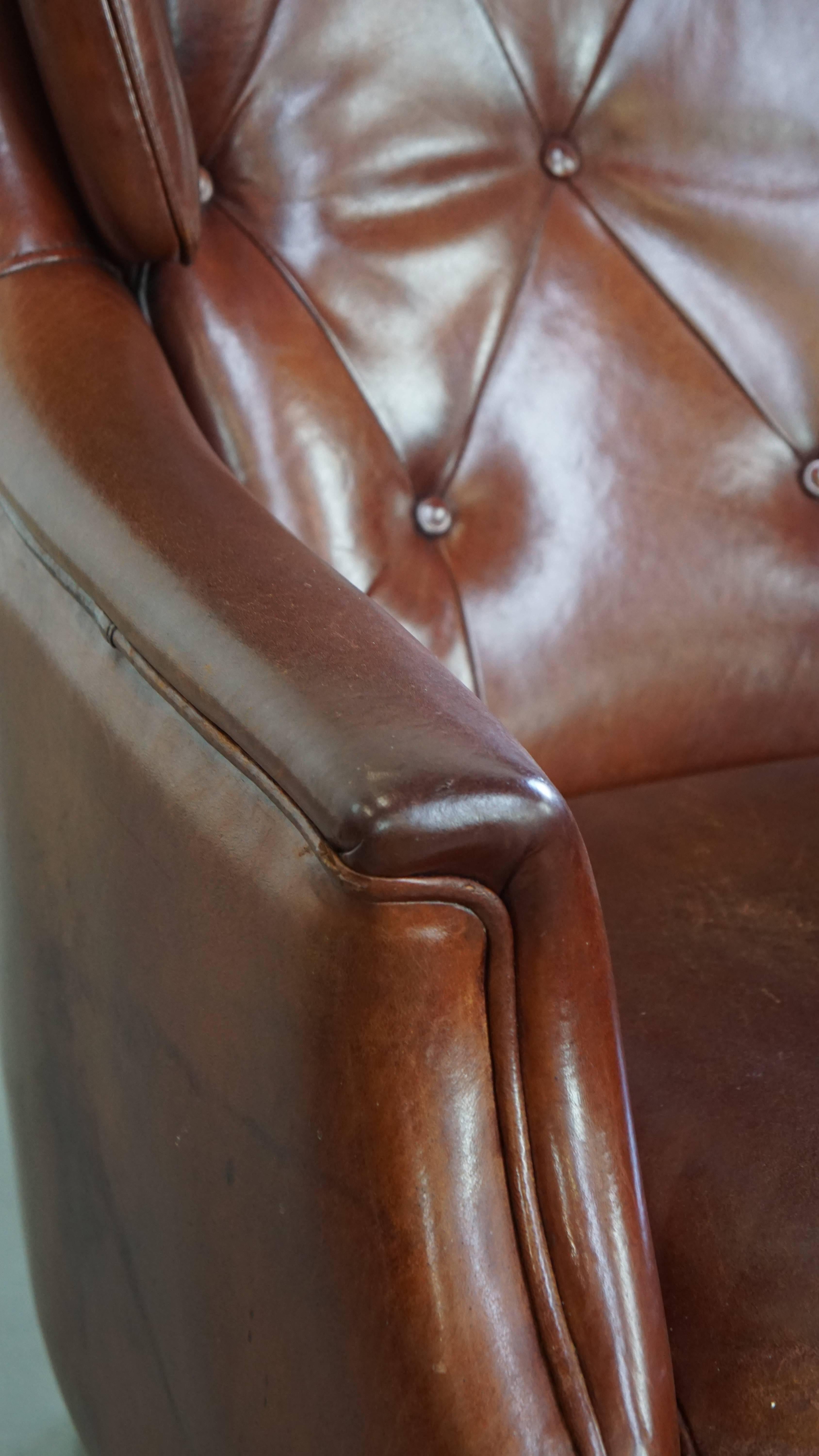 Sillón Chesterfield de piel de oveja en venta 4