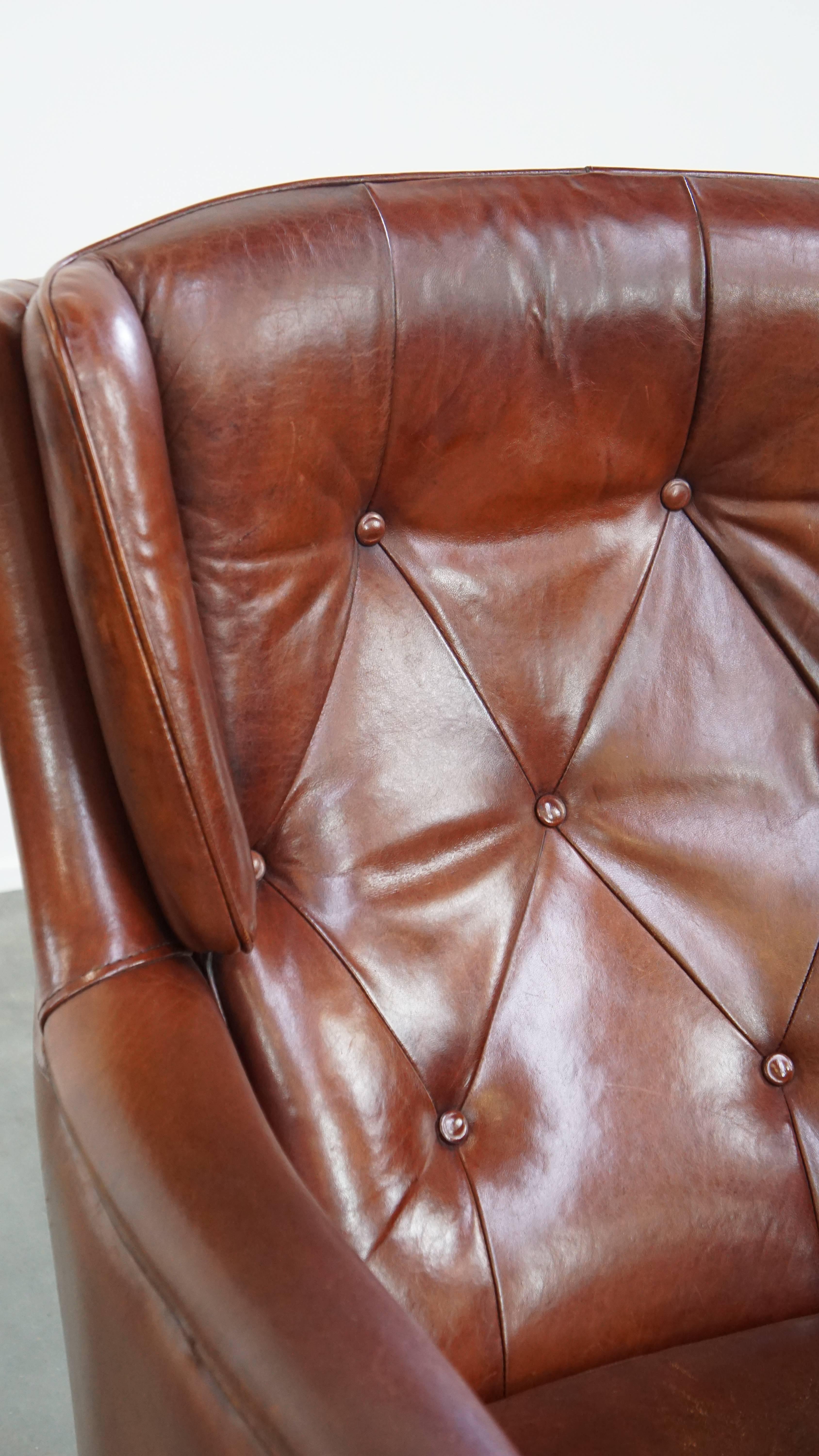 Sillón Chesterfield de piel de oveja en venta 5