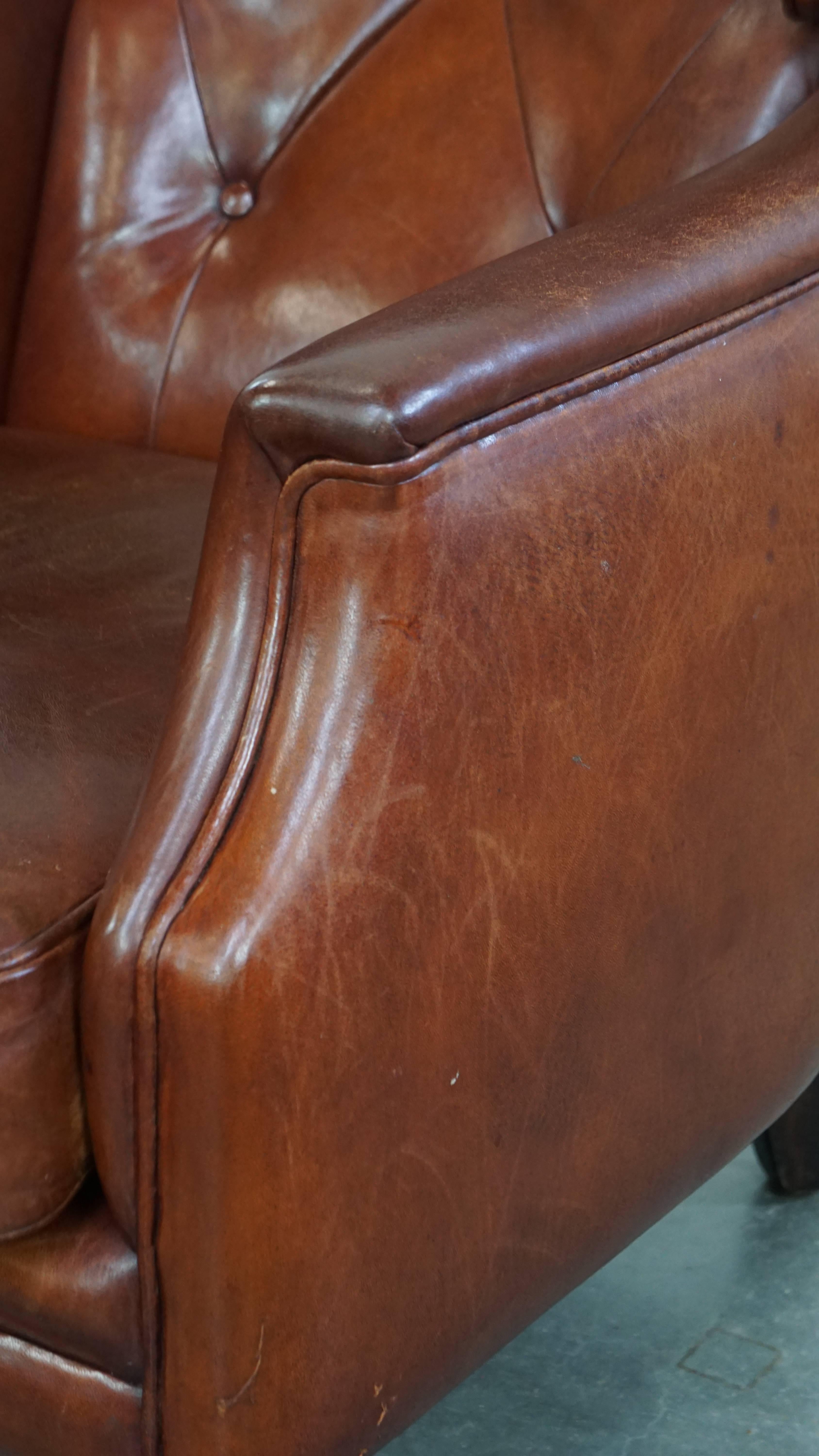 Sillón Chesterfield de piel de oveja en venta 8