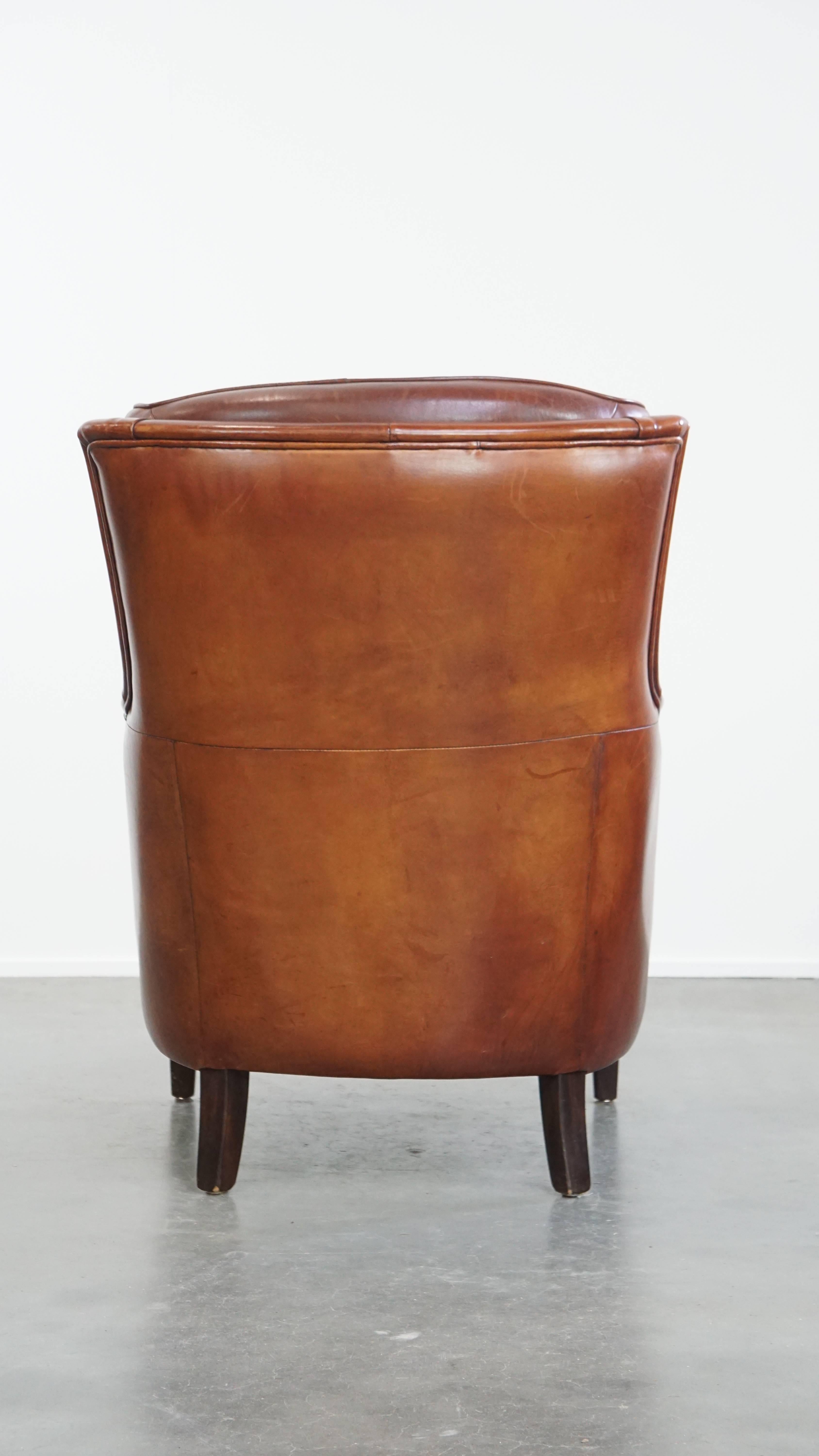 Sillón Chesterfield de piel de oveja en Bueno estado para la venta en Harderwijk, NL