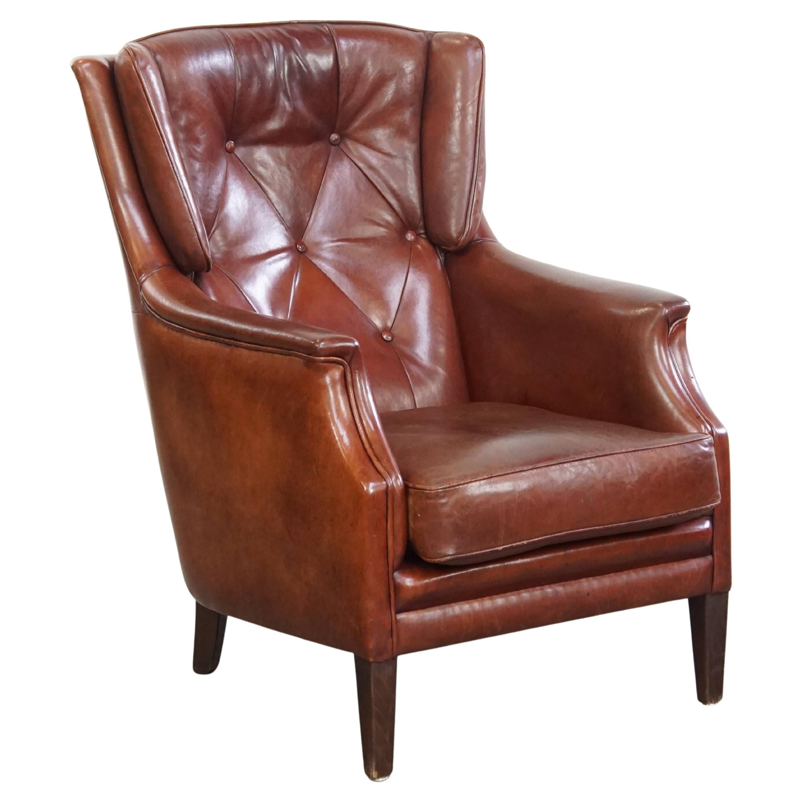 Chesterfield Sessel aus Schafsleder